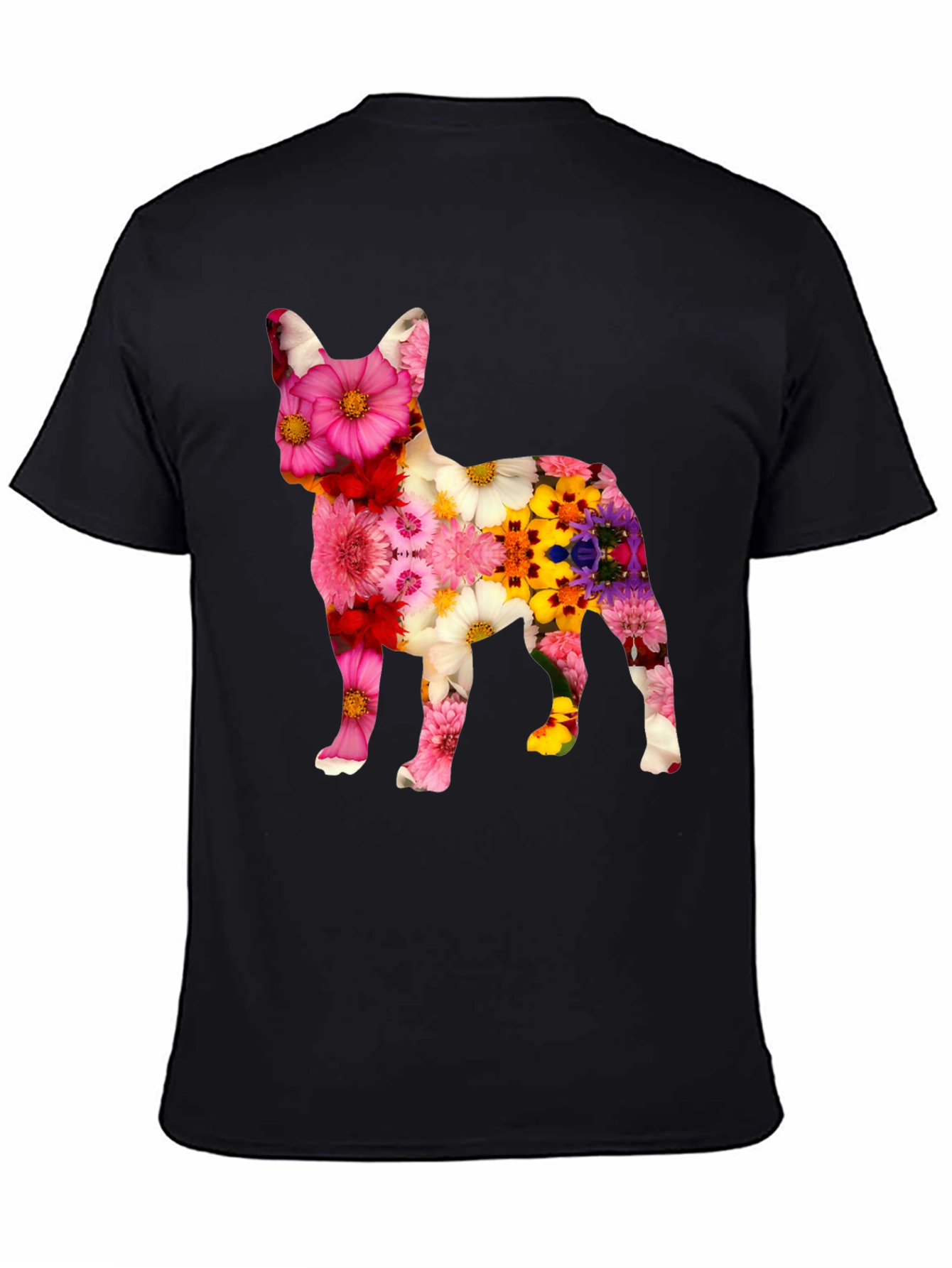 Floral Dog Graphic Tee - Unique Pattern T-Shirt