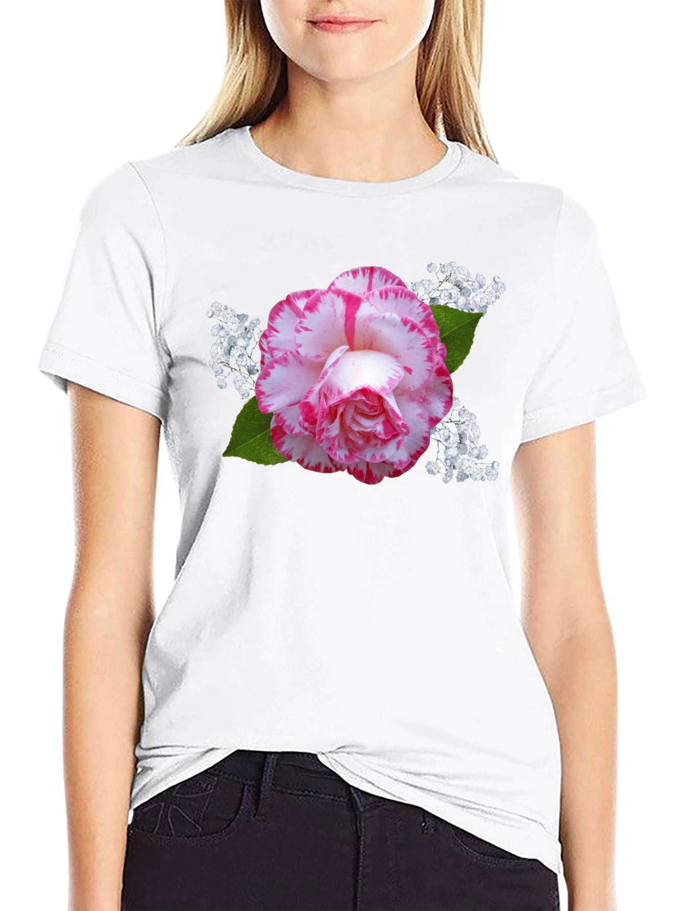 Floral Print Black T-Shirt - Stylish & Unique