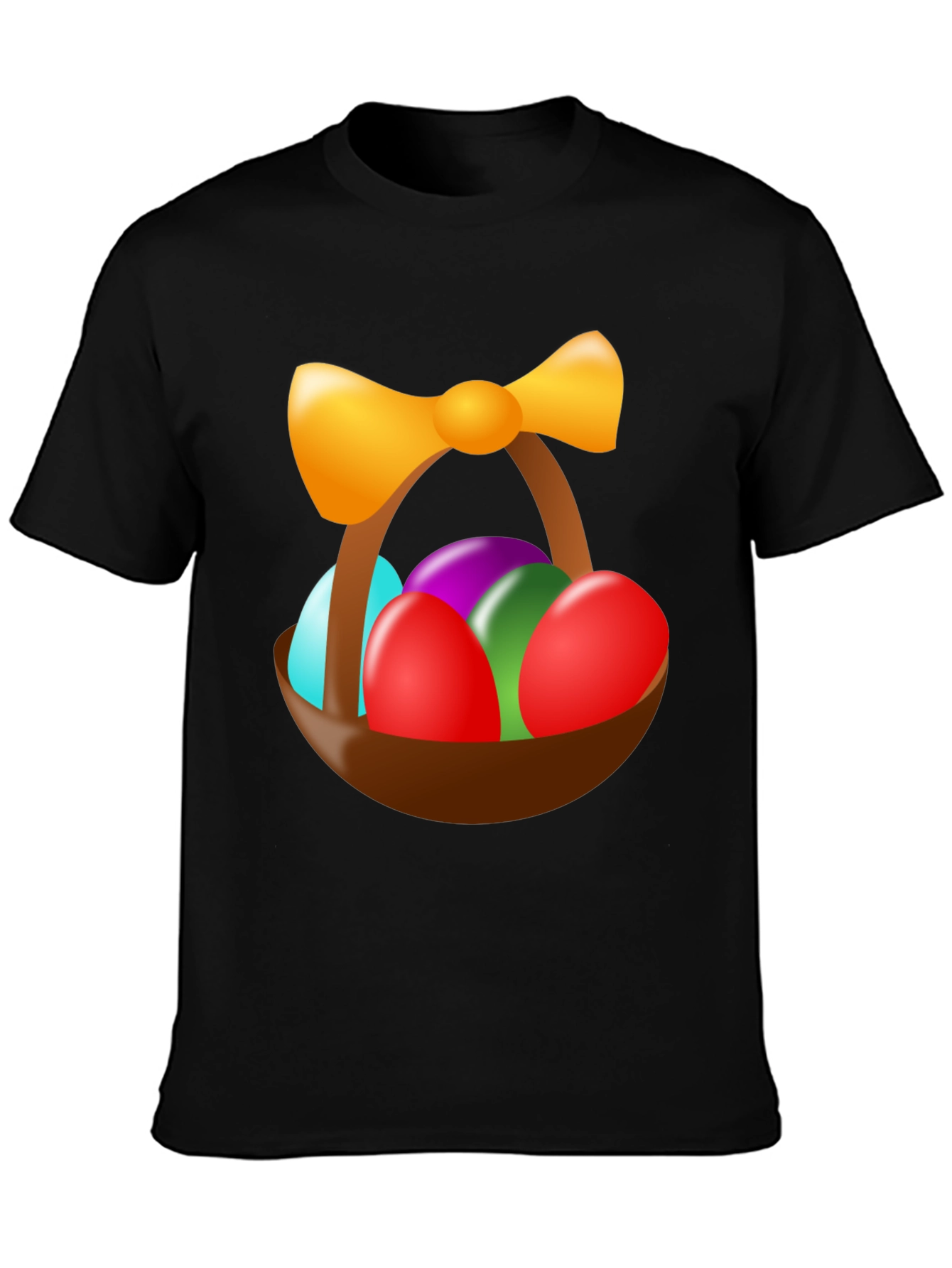 Easter Egg Basket Graphic Tee - Festive Holiday Shirt