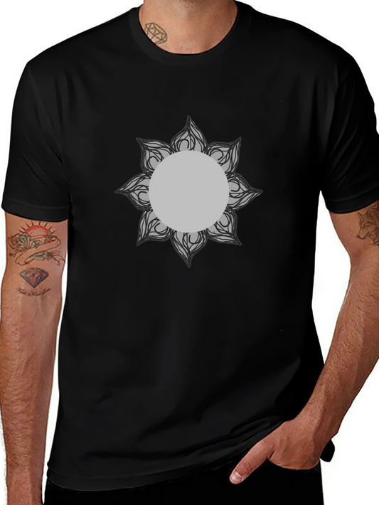 Modern Mandala Graphic Tee - Black Cotton Blend