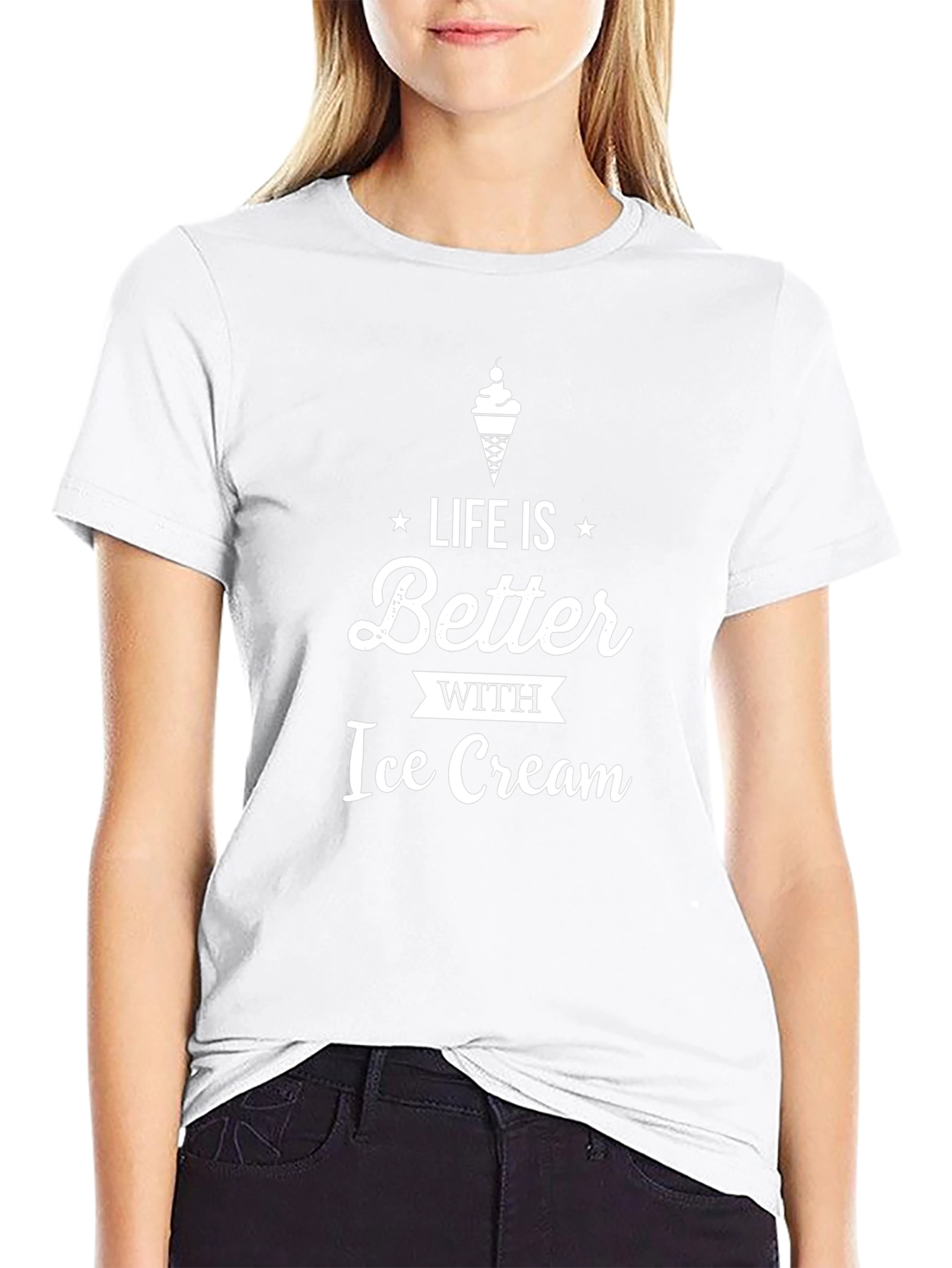 Life is Better with Ice Cream Black T-Shirt