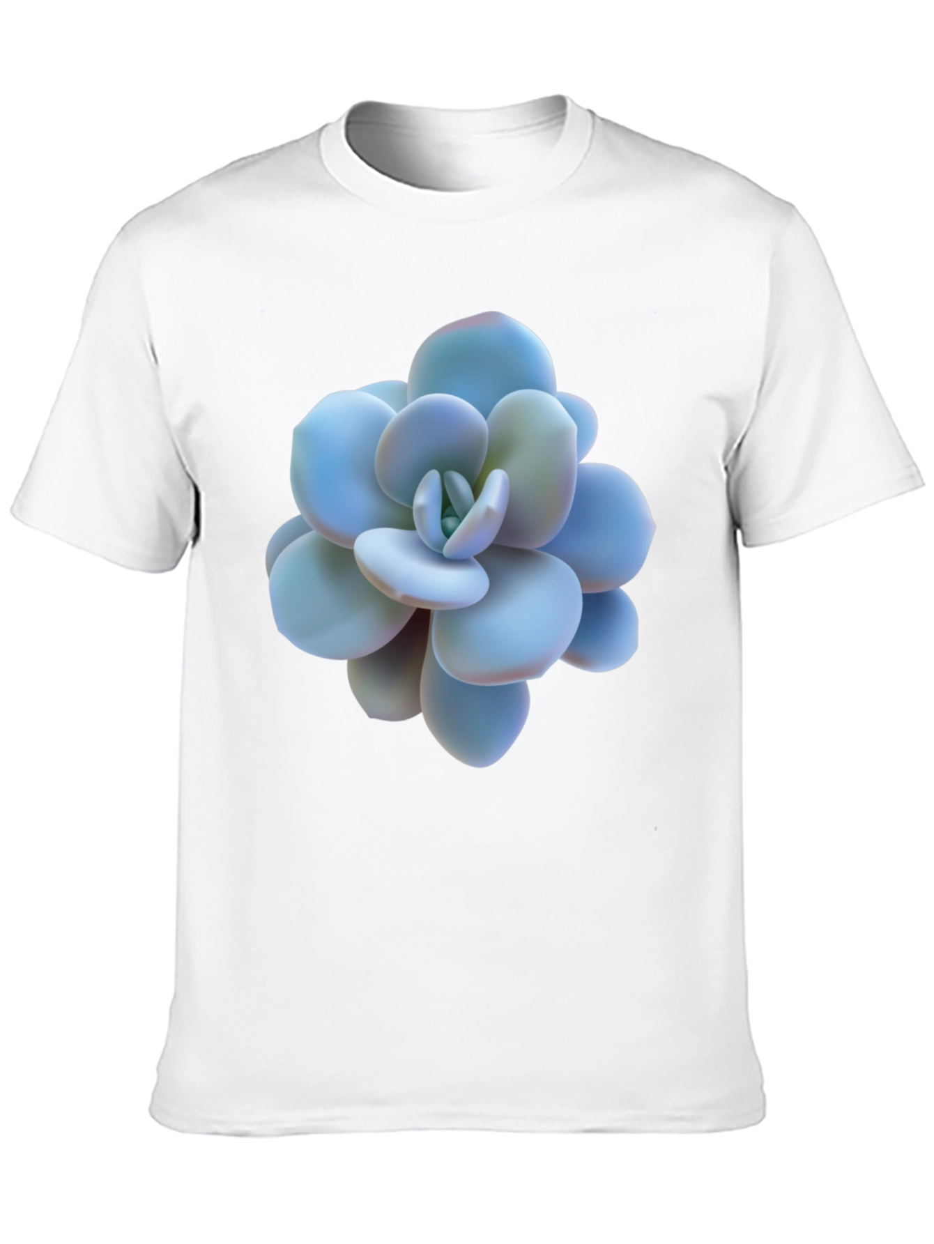 Succulent Print Black T-Shirt