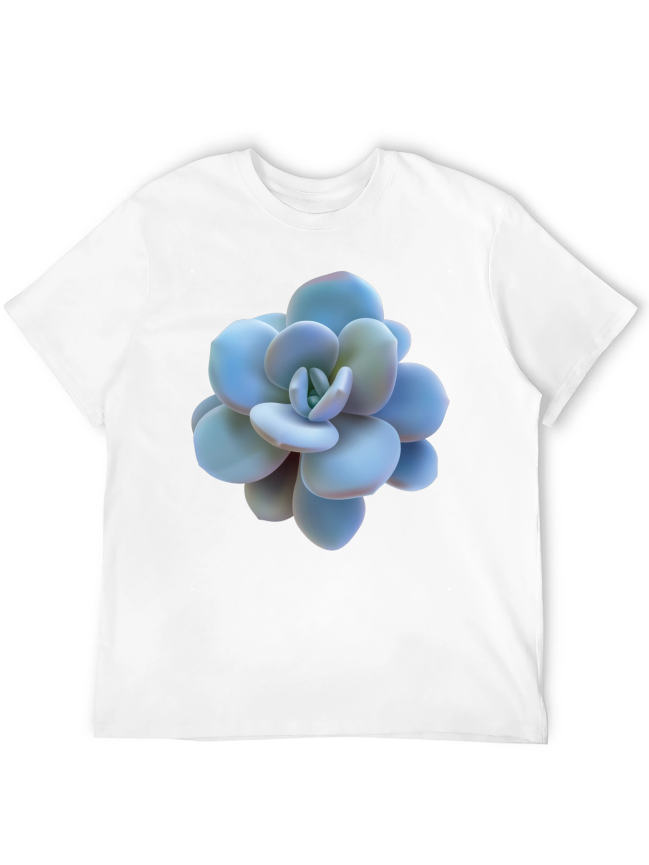 Succulent Print Black T-Shirt