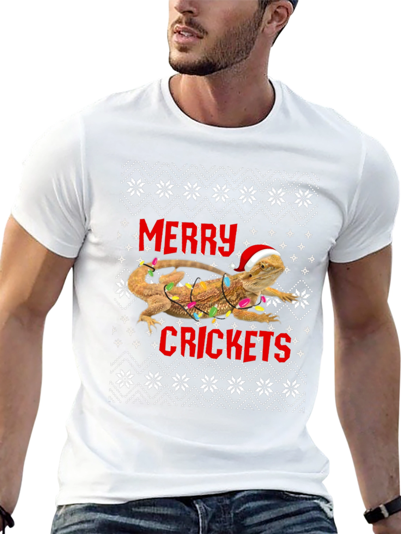 Merry Crickets Lizard Christmas Graphic Tee