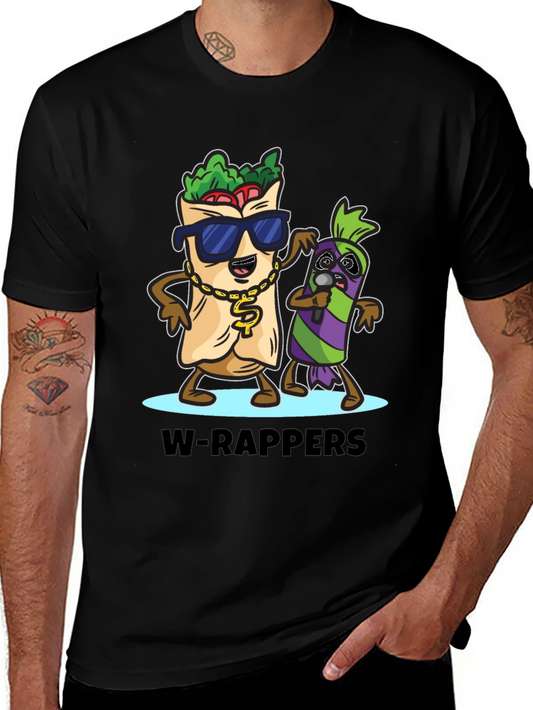 W-Rappers Cartoon Graphic Tee - Black