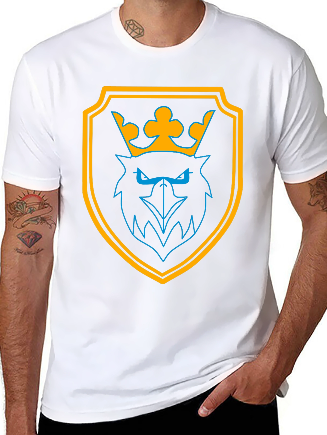 Graphic Tee: Crowned Eagle Shield Black T-Shirt