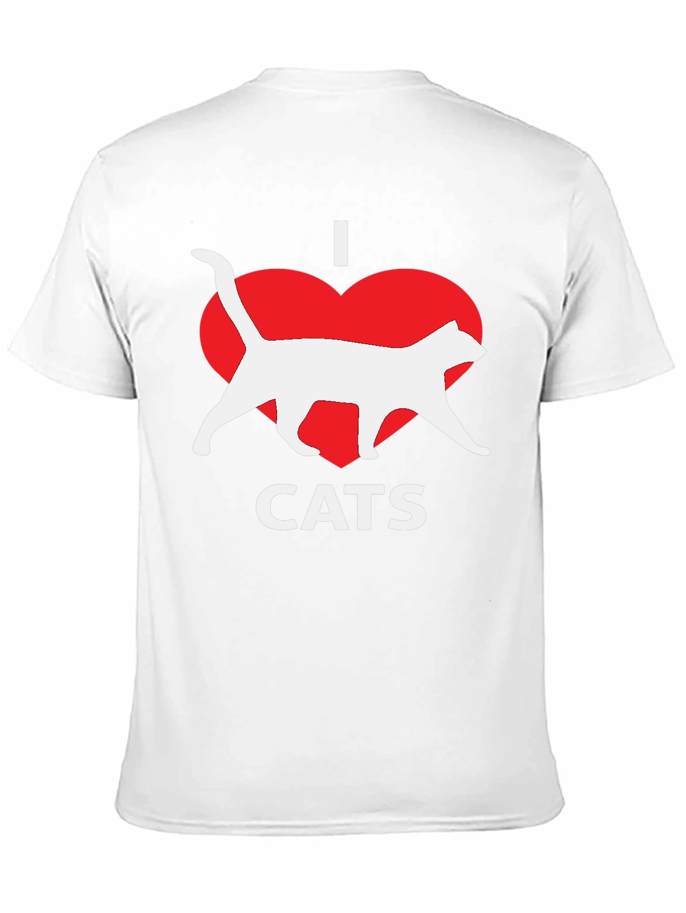 I Heart Cats Black T-Shirt Novelty Graphic Tee
