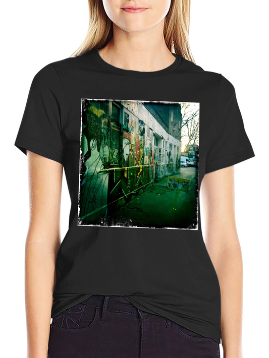 Urban Graffiti Print Black T-Shirt