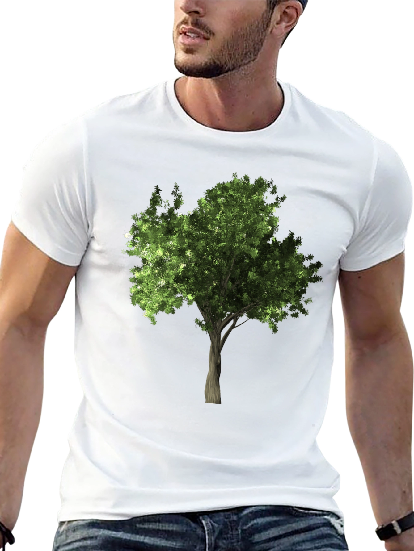 Nature Tree Graphic Tee - Black Cotton Comfort