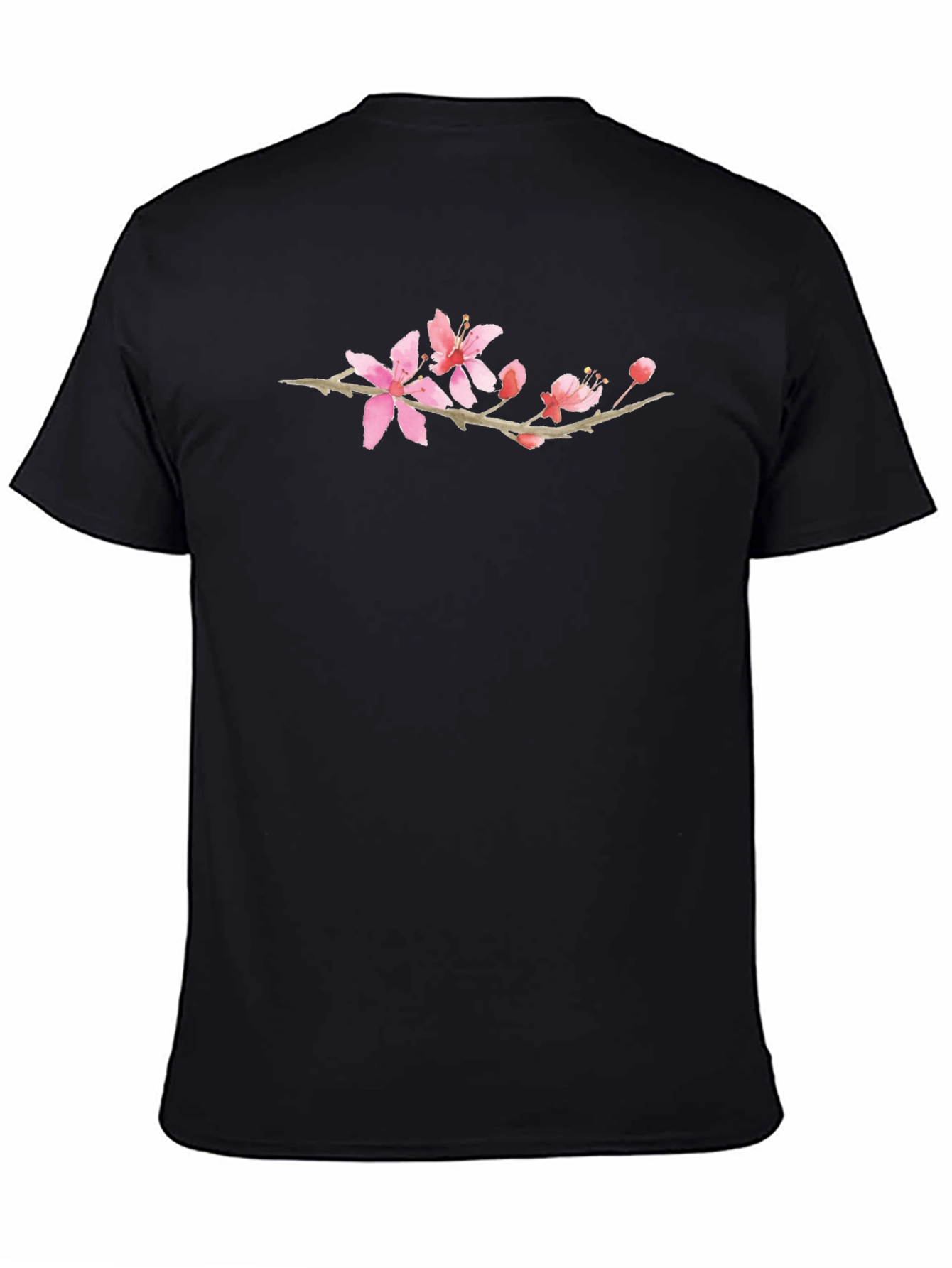 Floral Branch Black T-Shirt