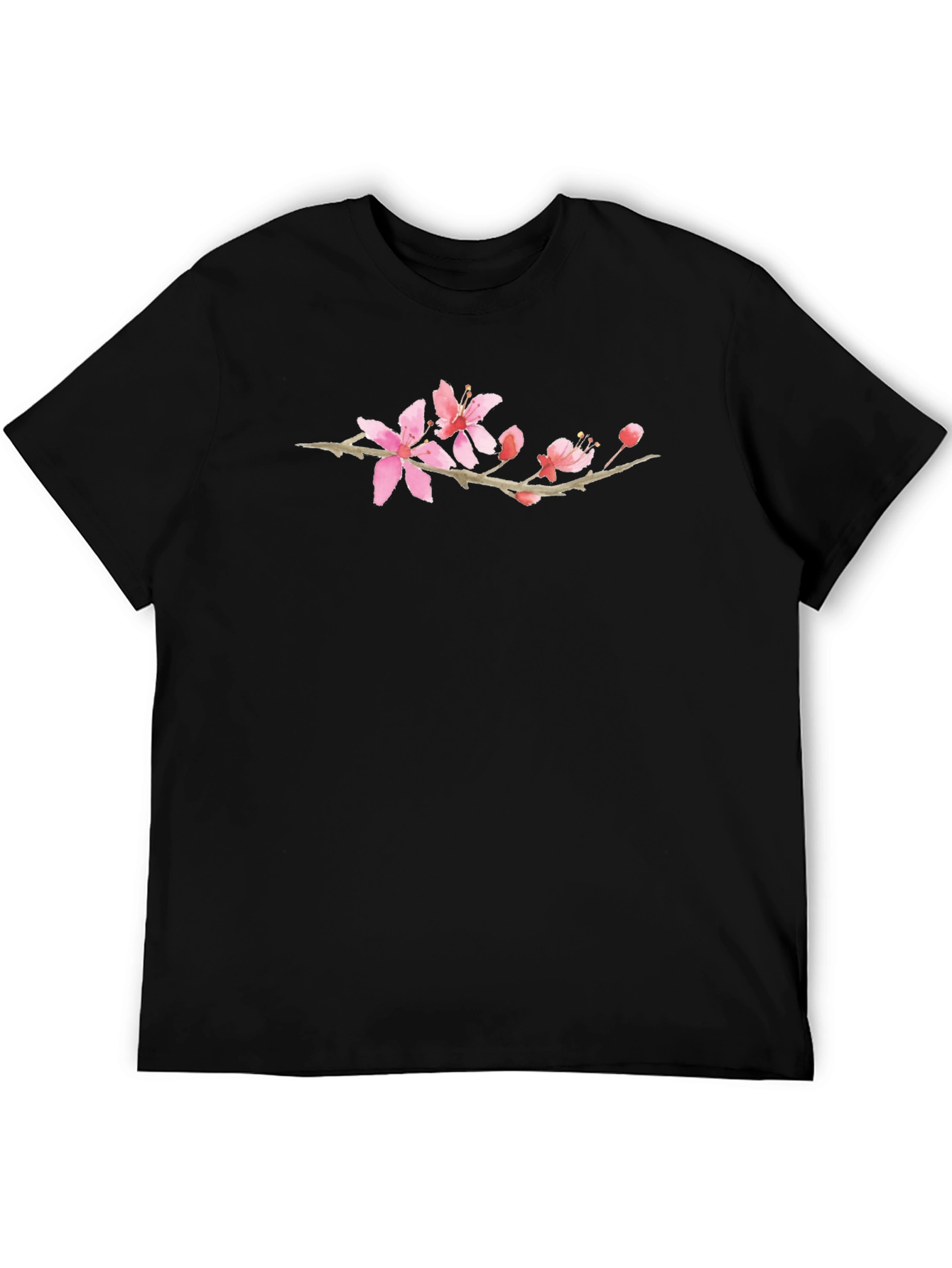 Floral Branch Black T-Shirt