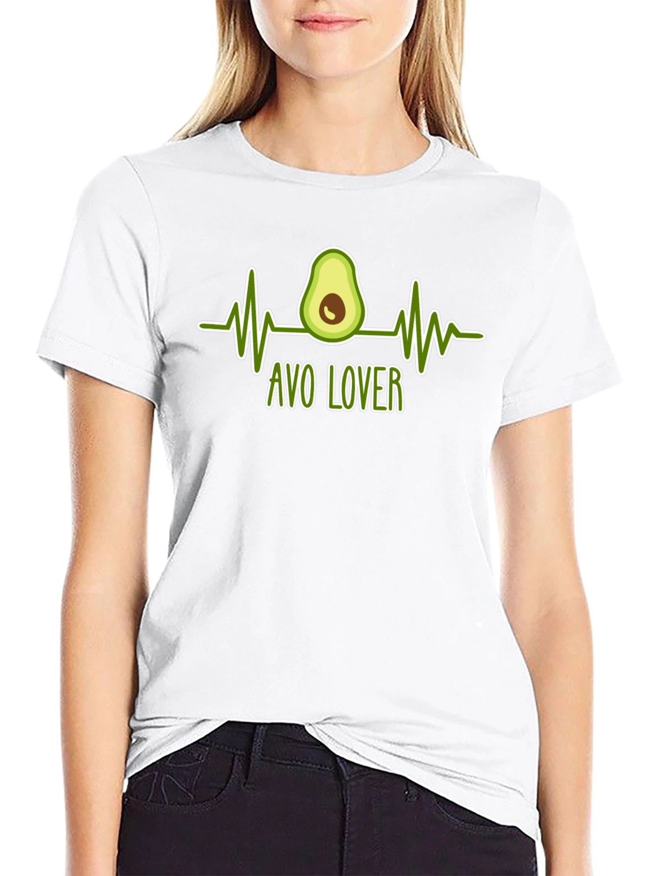 Avo Lover T-Shirt - Avocado Heartbeat Graphic Tee