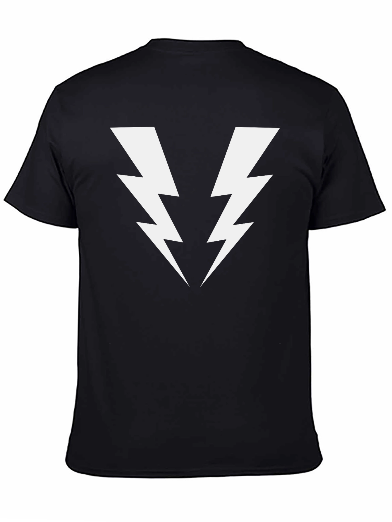 Bold Lightning Bolt Graphic Tee - Black