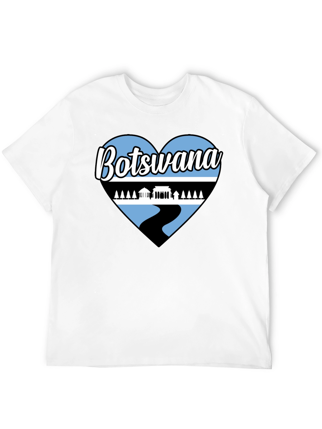 Botswana Heart T-Shirt - Black