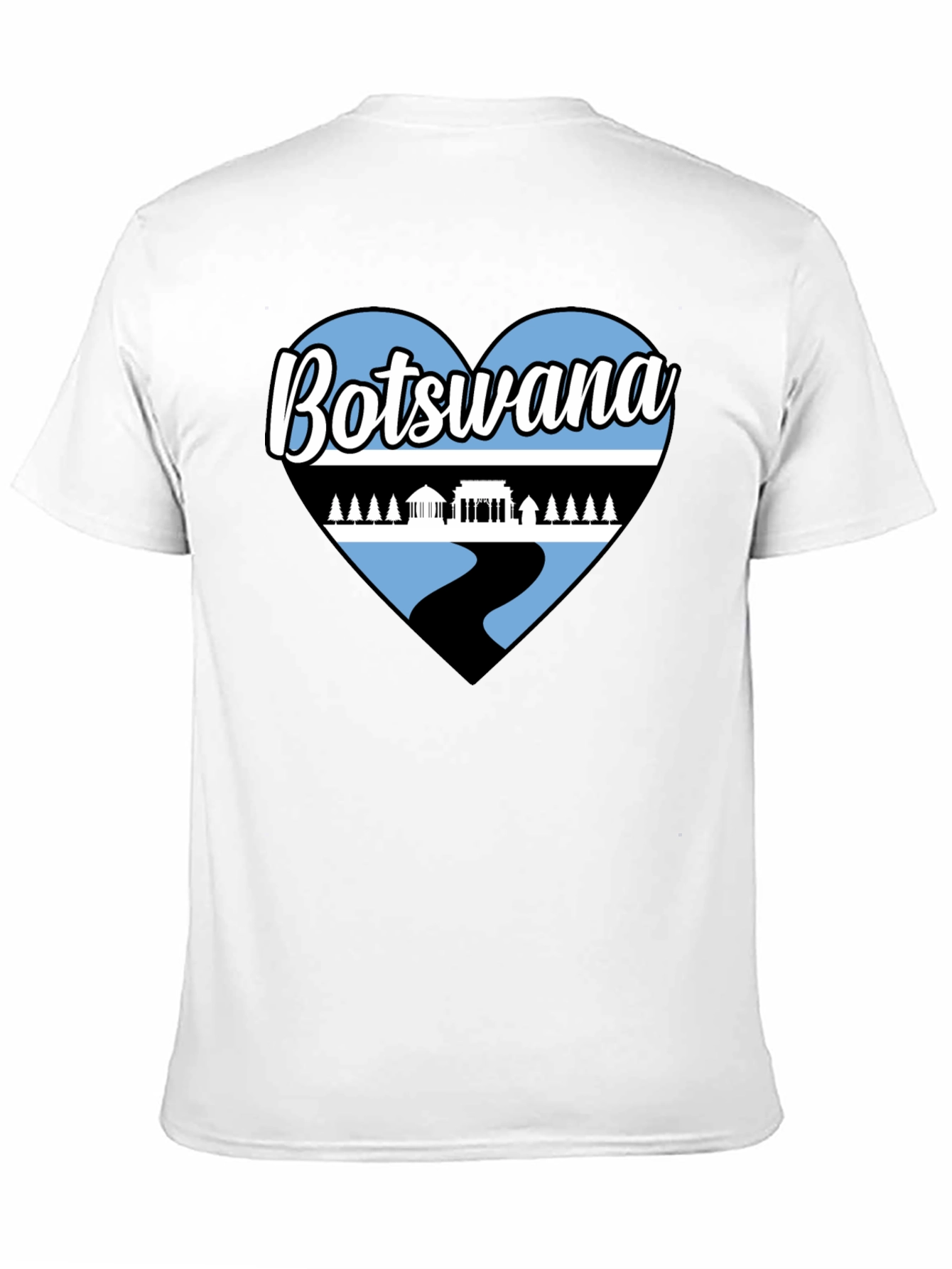 Botswana Heart T-Shirt - Black