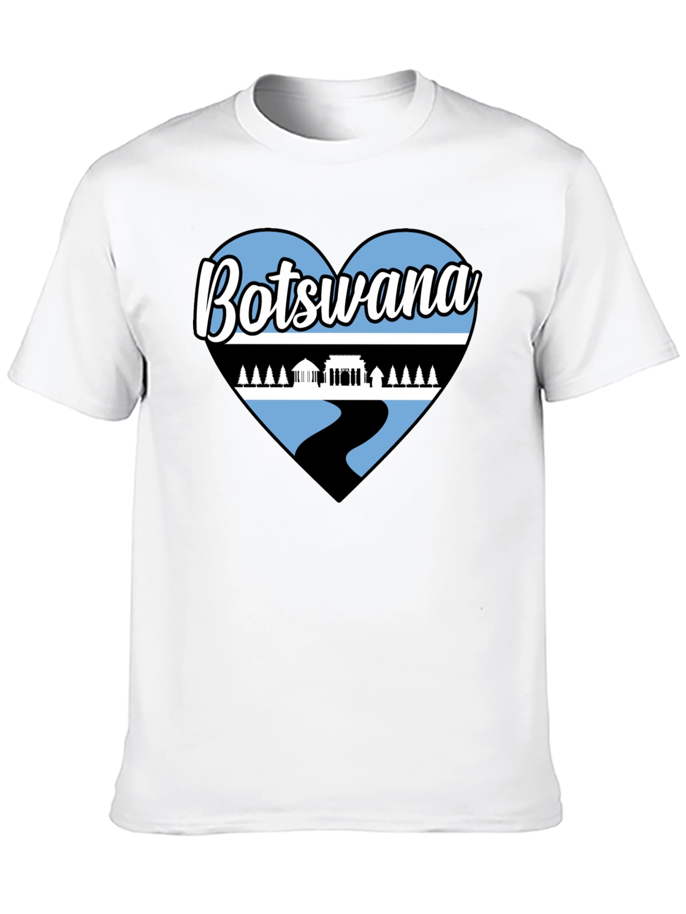 Botswana Heart T-Shirt - Black