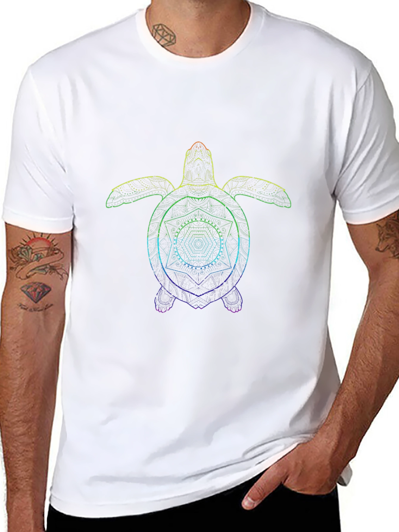 Rainbow Turtle Graphic T-Shirt