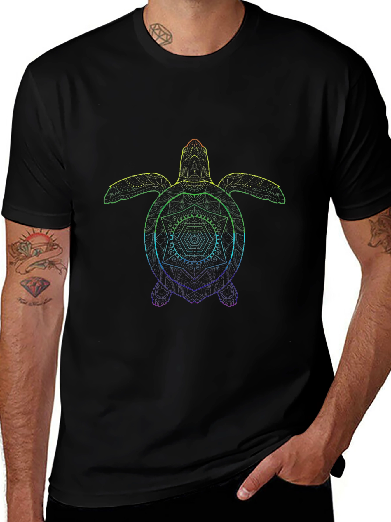 Rainbow Turtle Graphic T-Shirt
