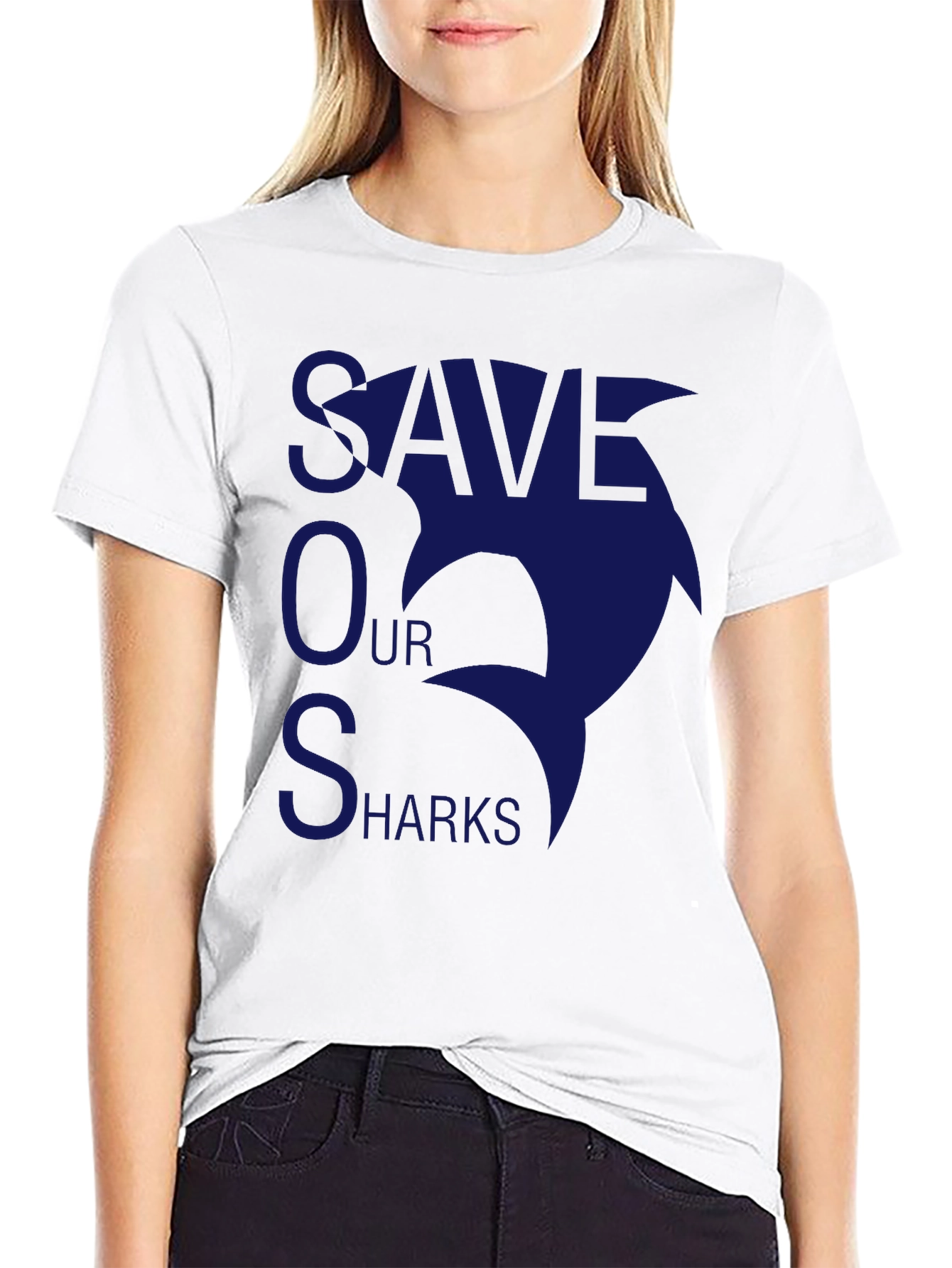 Save Our Sharks T-Shirt - Black Cotton Tee