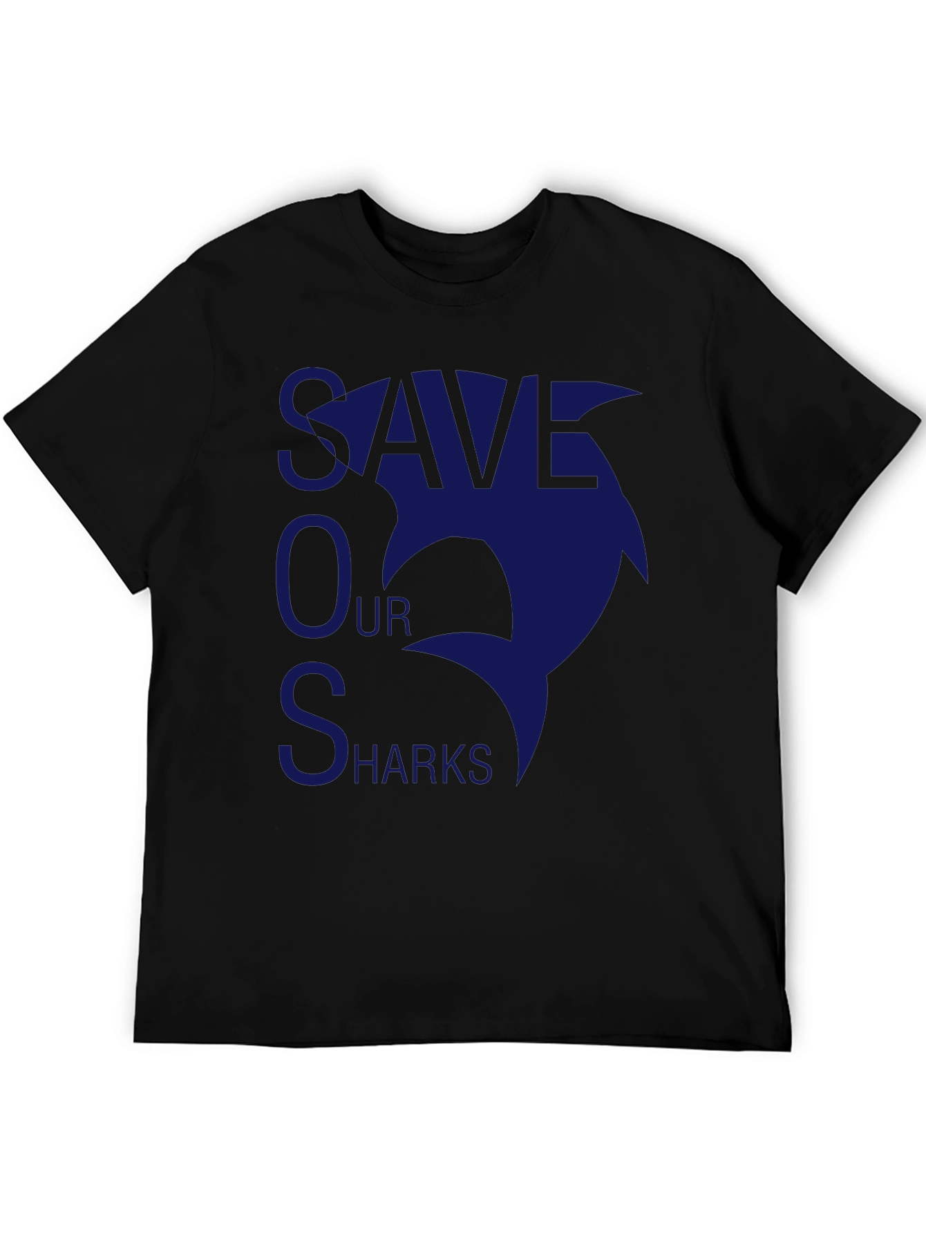 Save Our Sharks T-Shirt - Black Cotton Tee