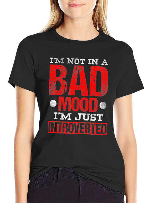 Introverted Mood T-Shirt - Black Graphic Tee