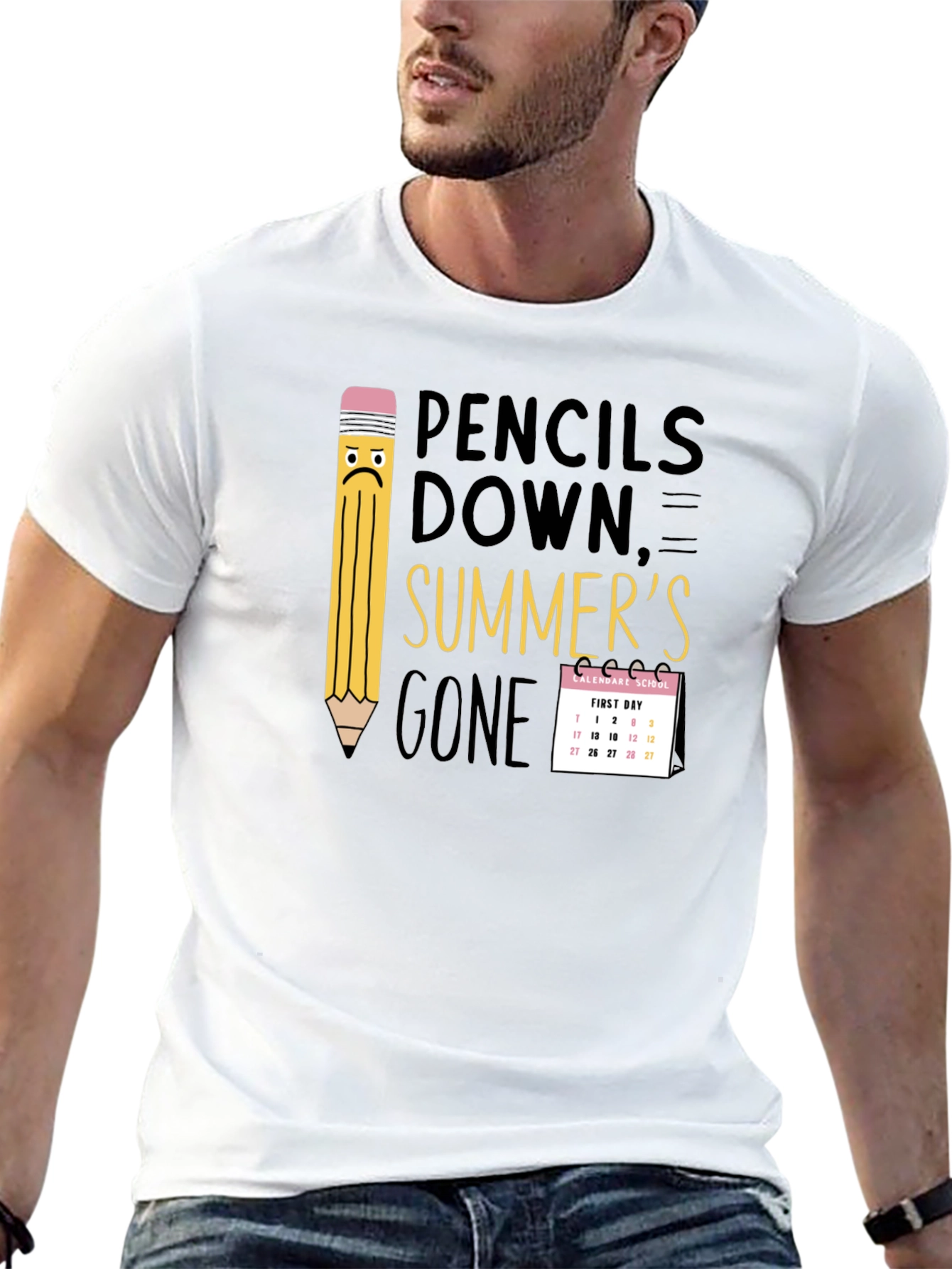 Pencils Down Summers Gone Black T-Shirt