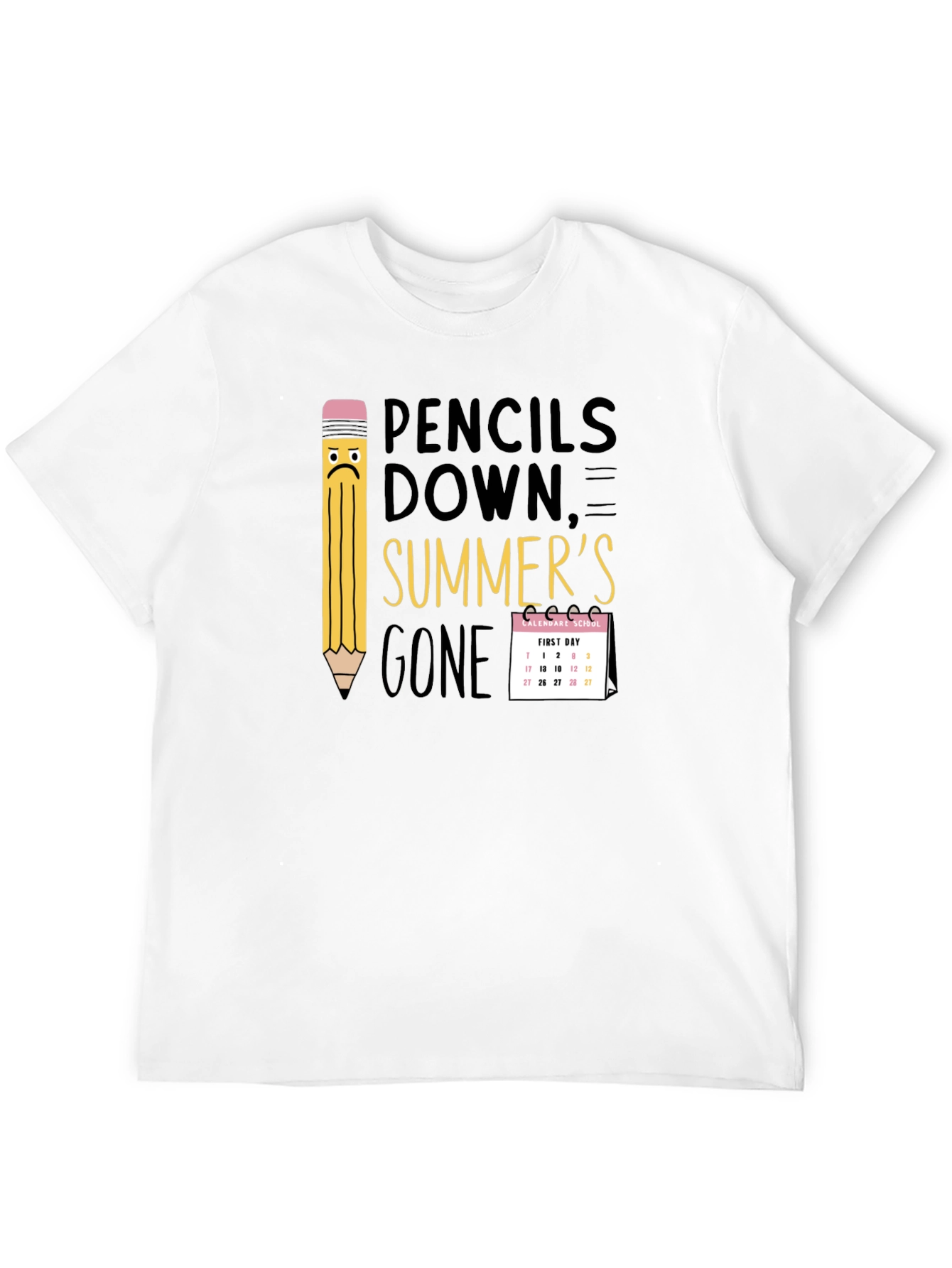 Pencils Down Summers Gone Black T-Shirt