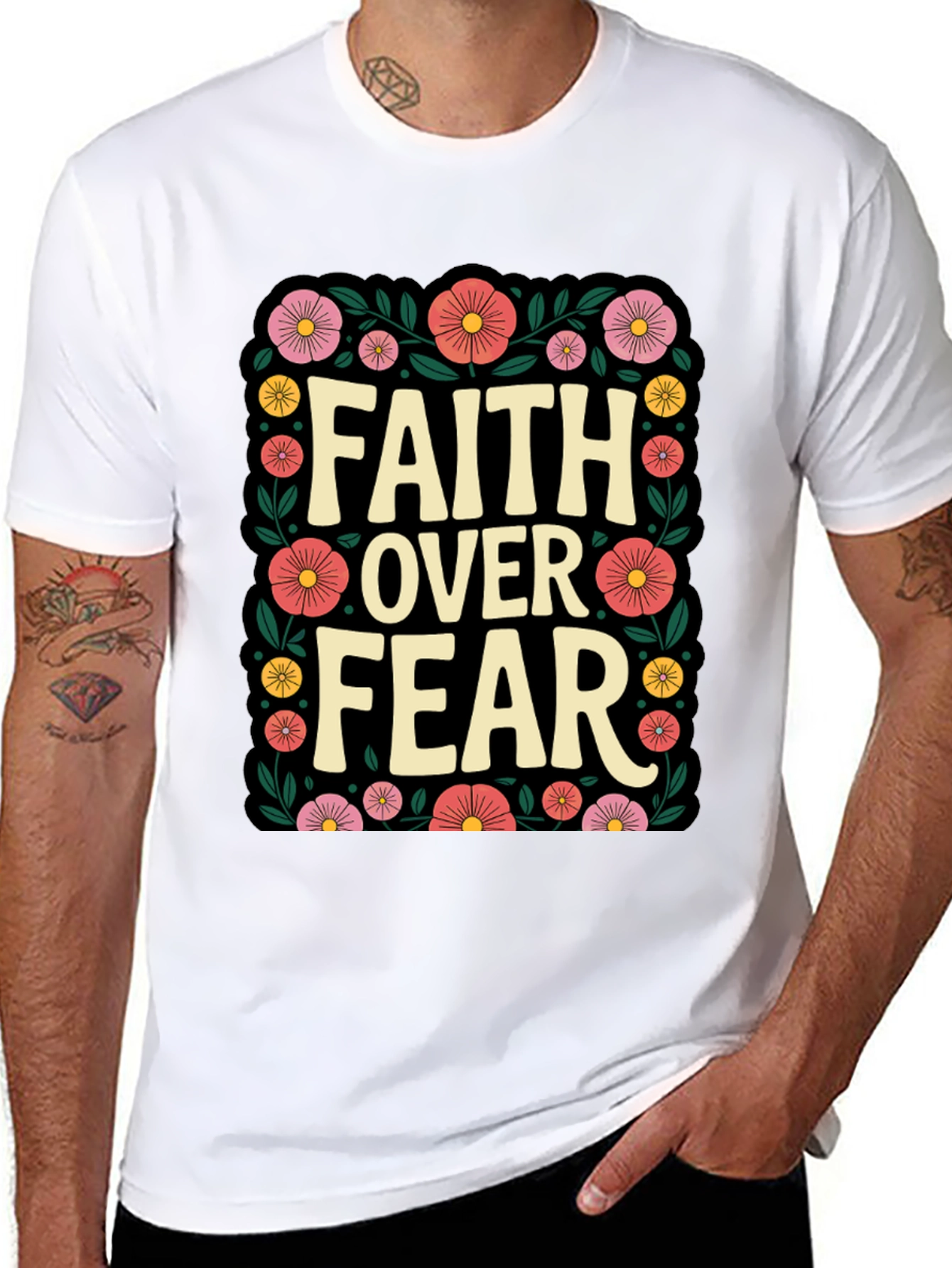 Faith Over Fear Floral Graphic Tee