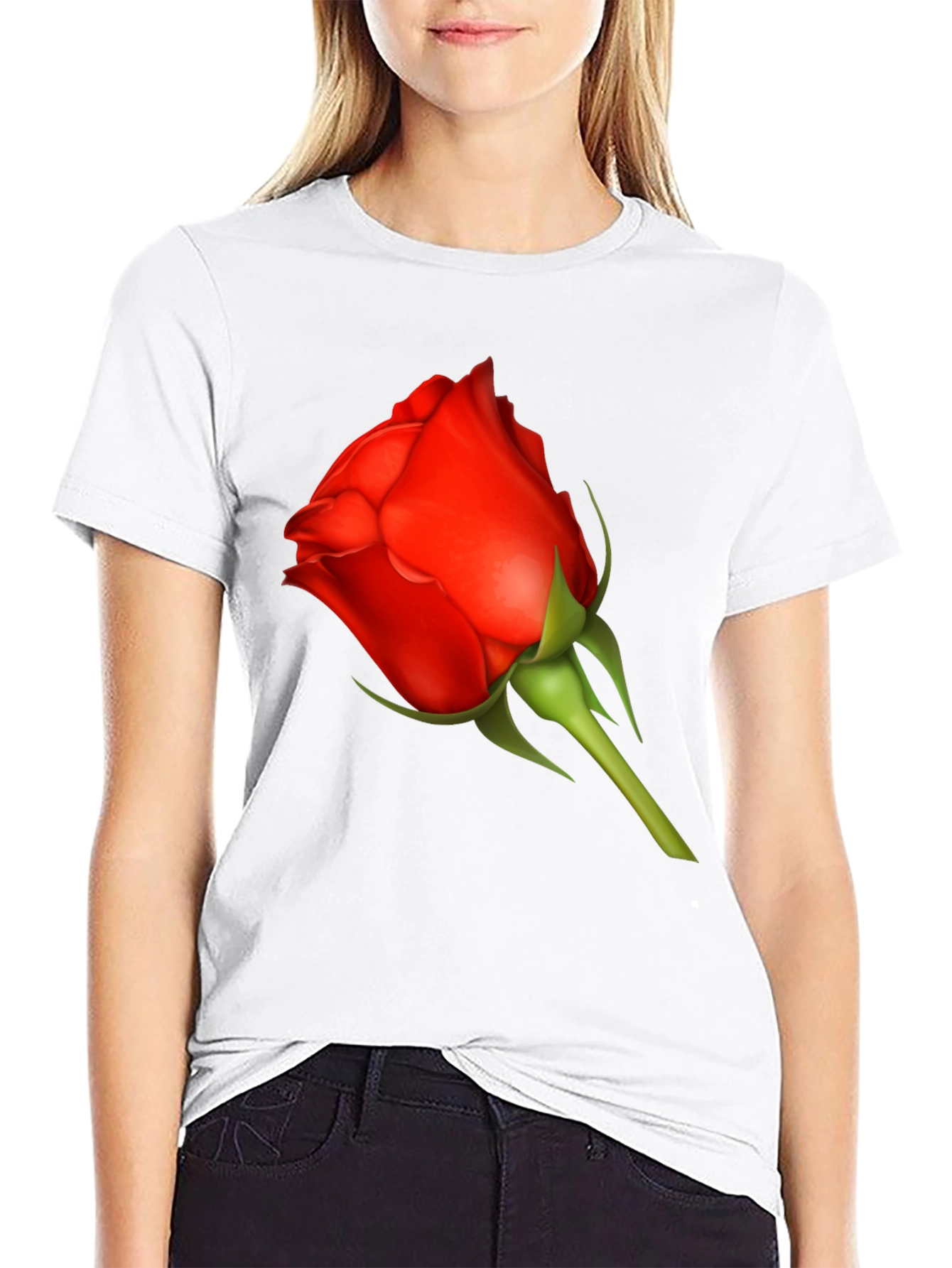 Rose Graphic Black T-Shirt