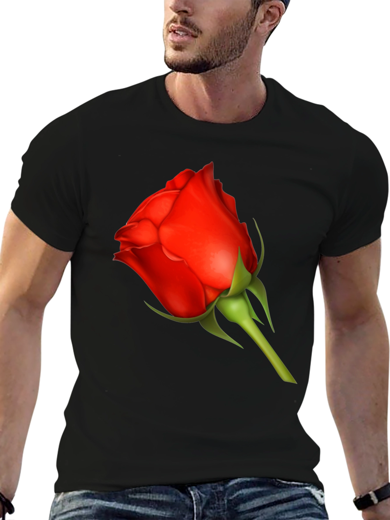 Rose Graphic Black T-Shirt