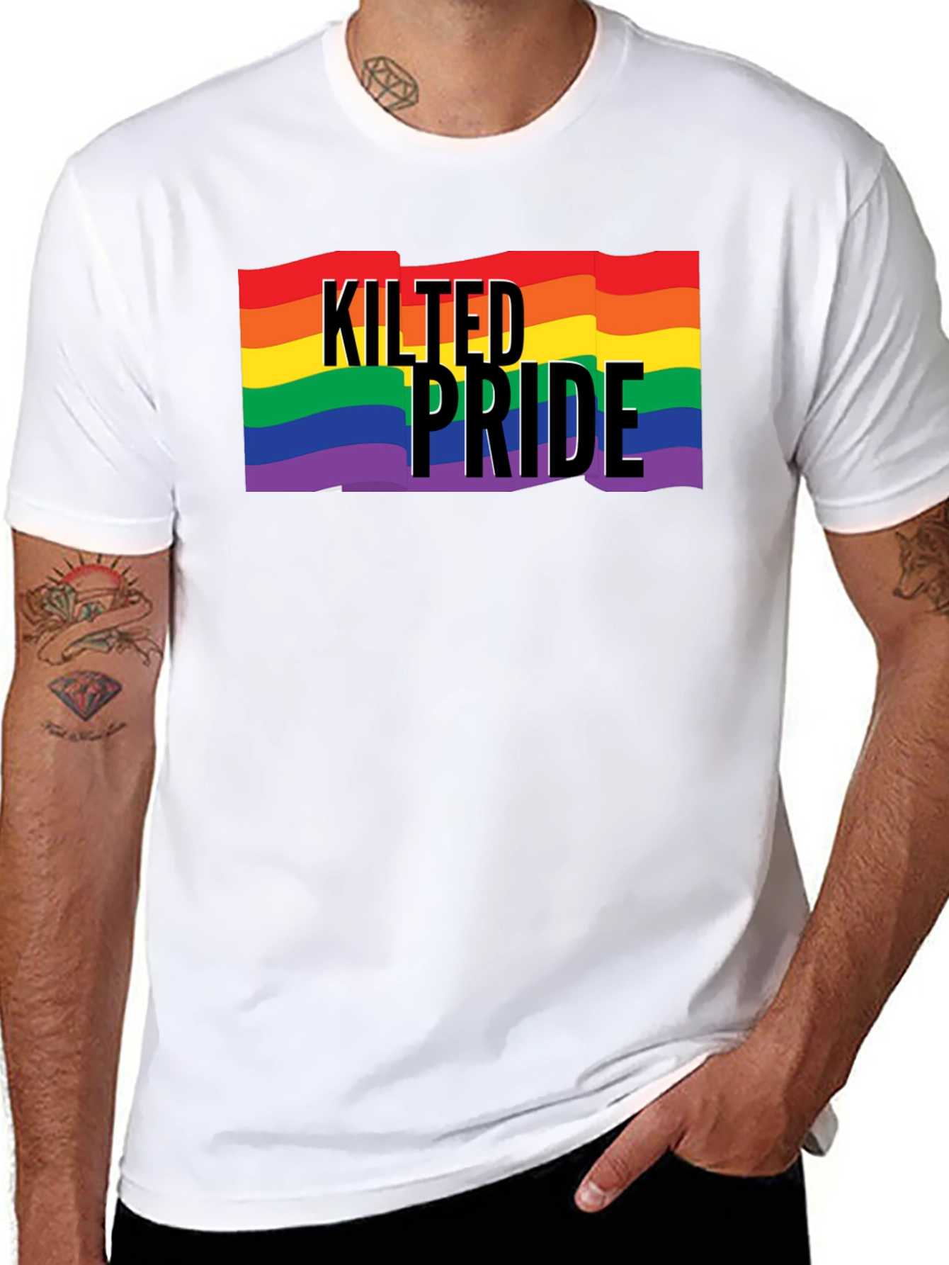 Kilted Pride LGBT Rainbow Graphic Tee