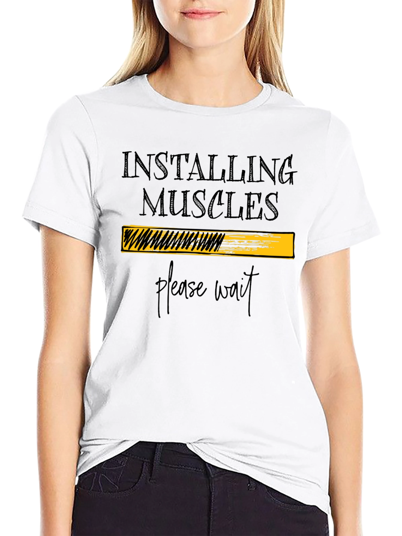 Installing Muscles T-Shirt - Funny Gym Workout Tee