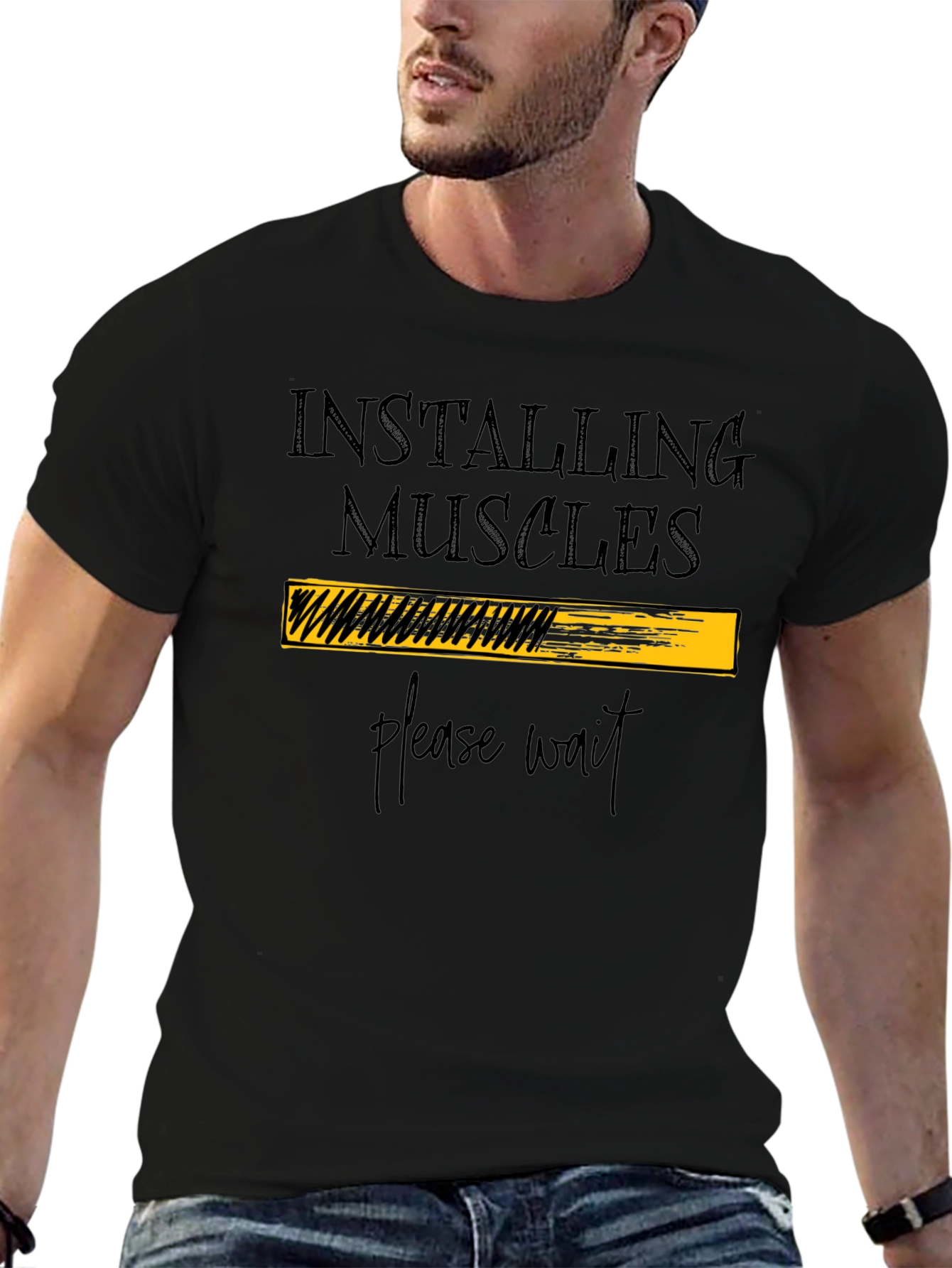 Installing Muscles T-Shirt - Funny Gym Workout Tee