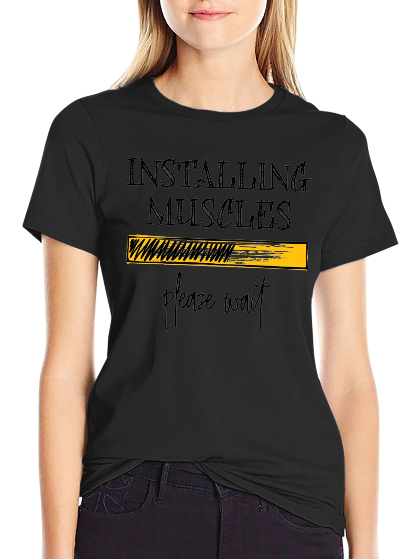 Installing Muscles T-Shirt - Funny Gym Workout Tee