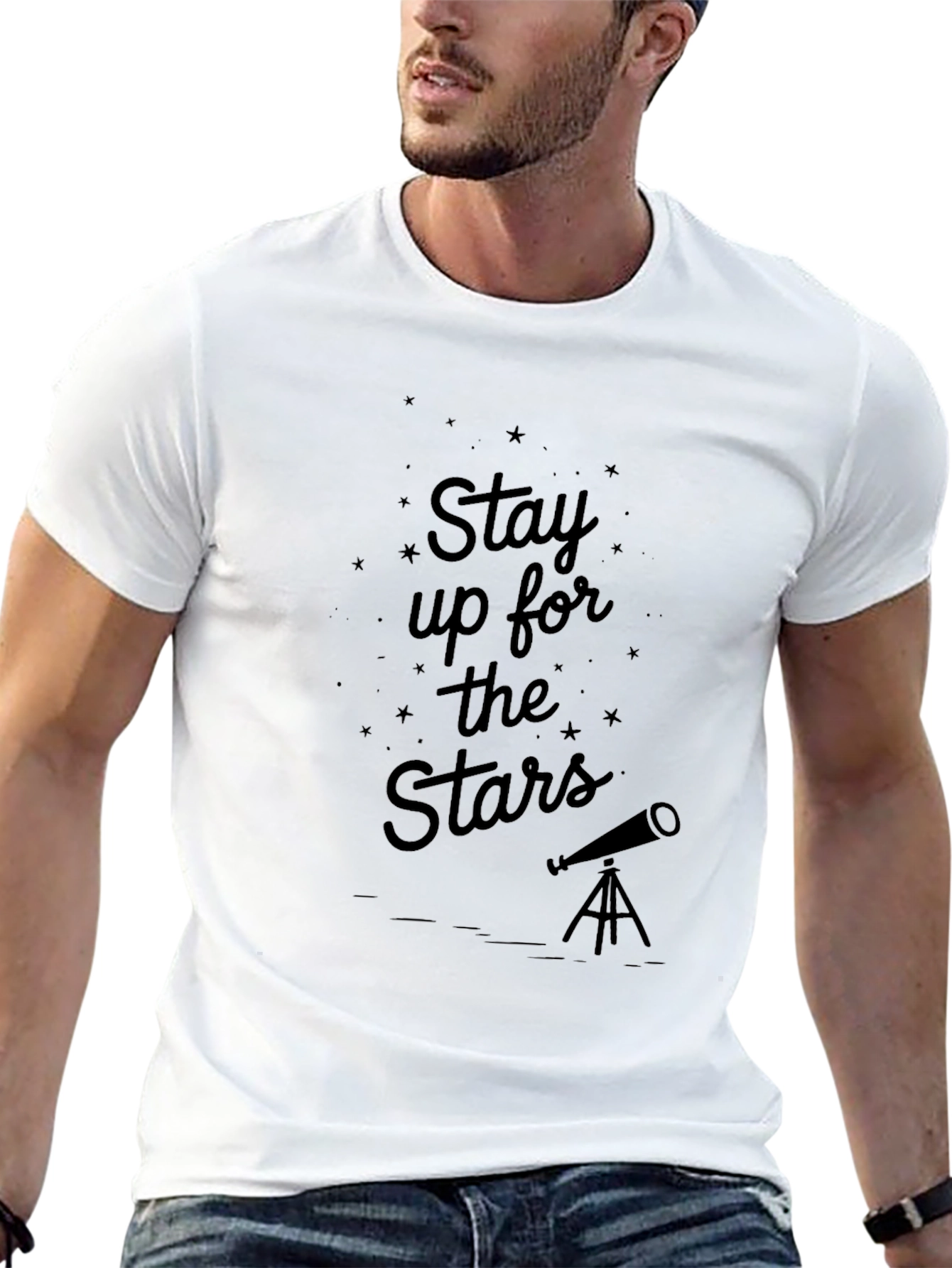 Stay Up For The Stars Black T-Shirt