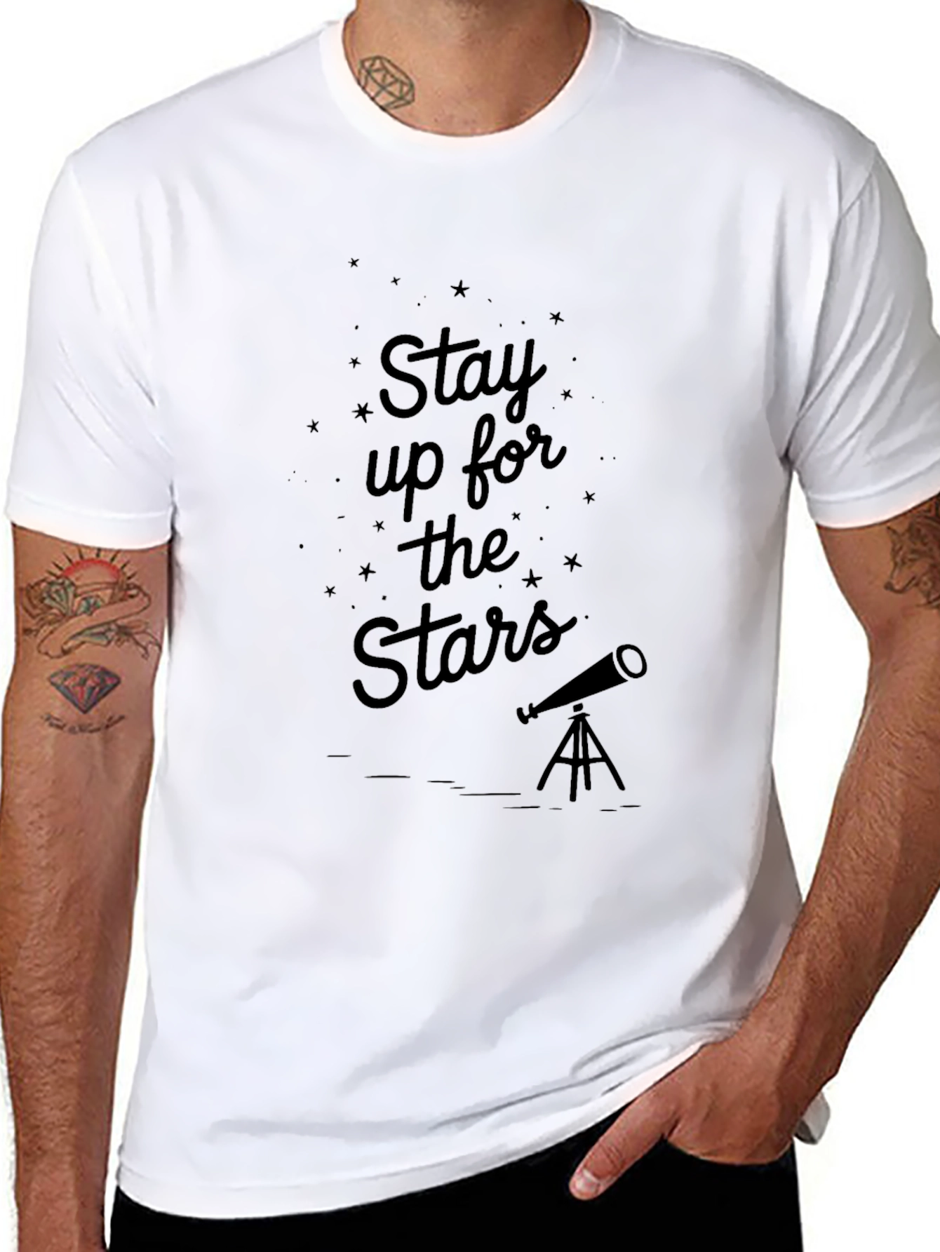 Stay Up For The Stars Black T-Shirt