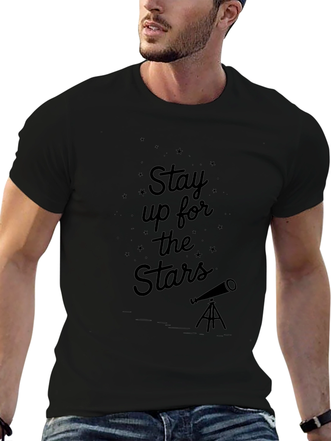 Stay Up For The Stars Black T-Shirt