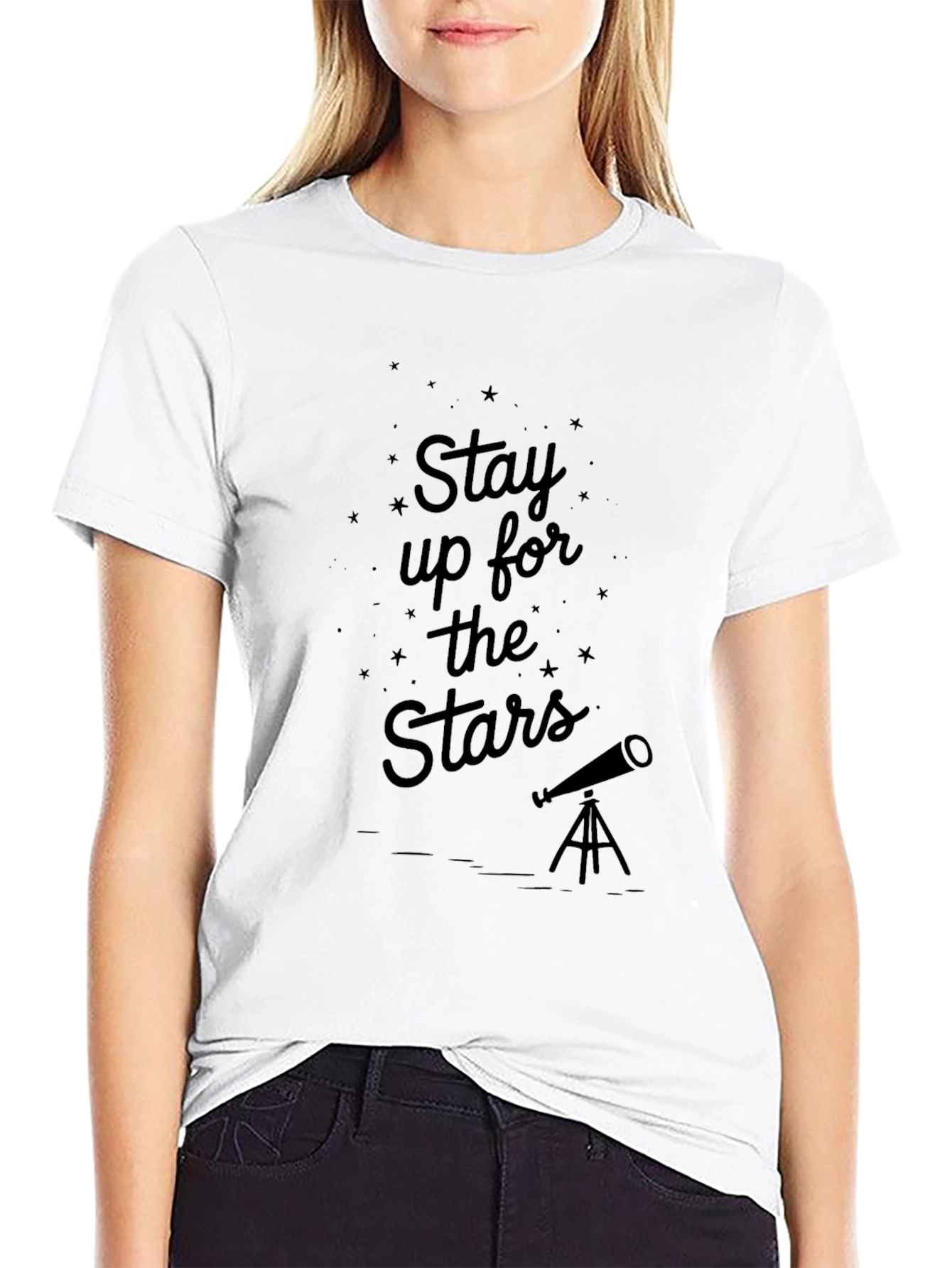 Stay Up For The Stars Black T-Shirt