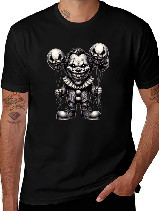 Creepy Clown Graphic Tee - Scary Horror Design