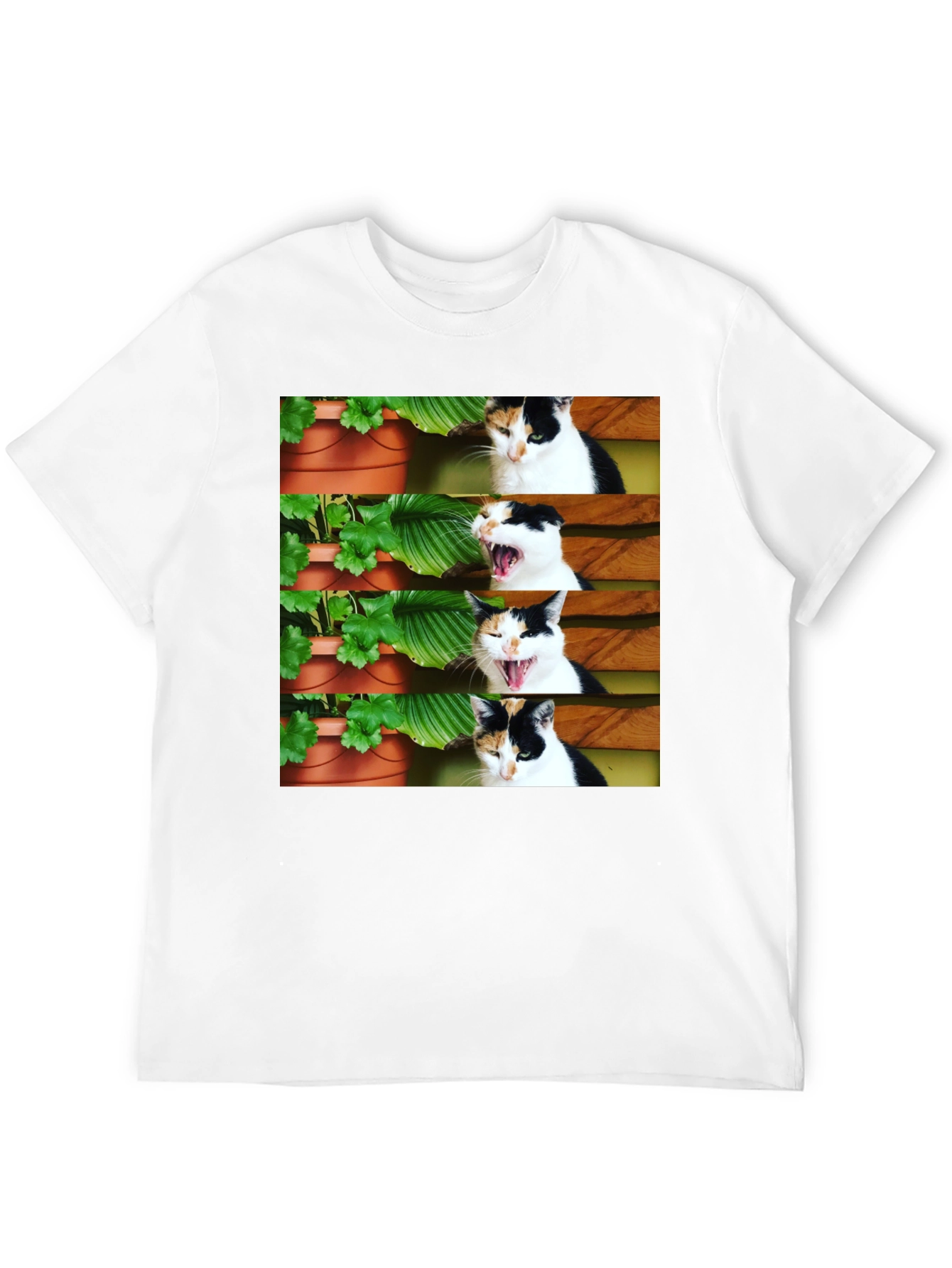 Funny Cat Yawn T-Shirt - Black Cotton Tee