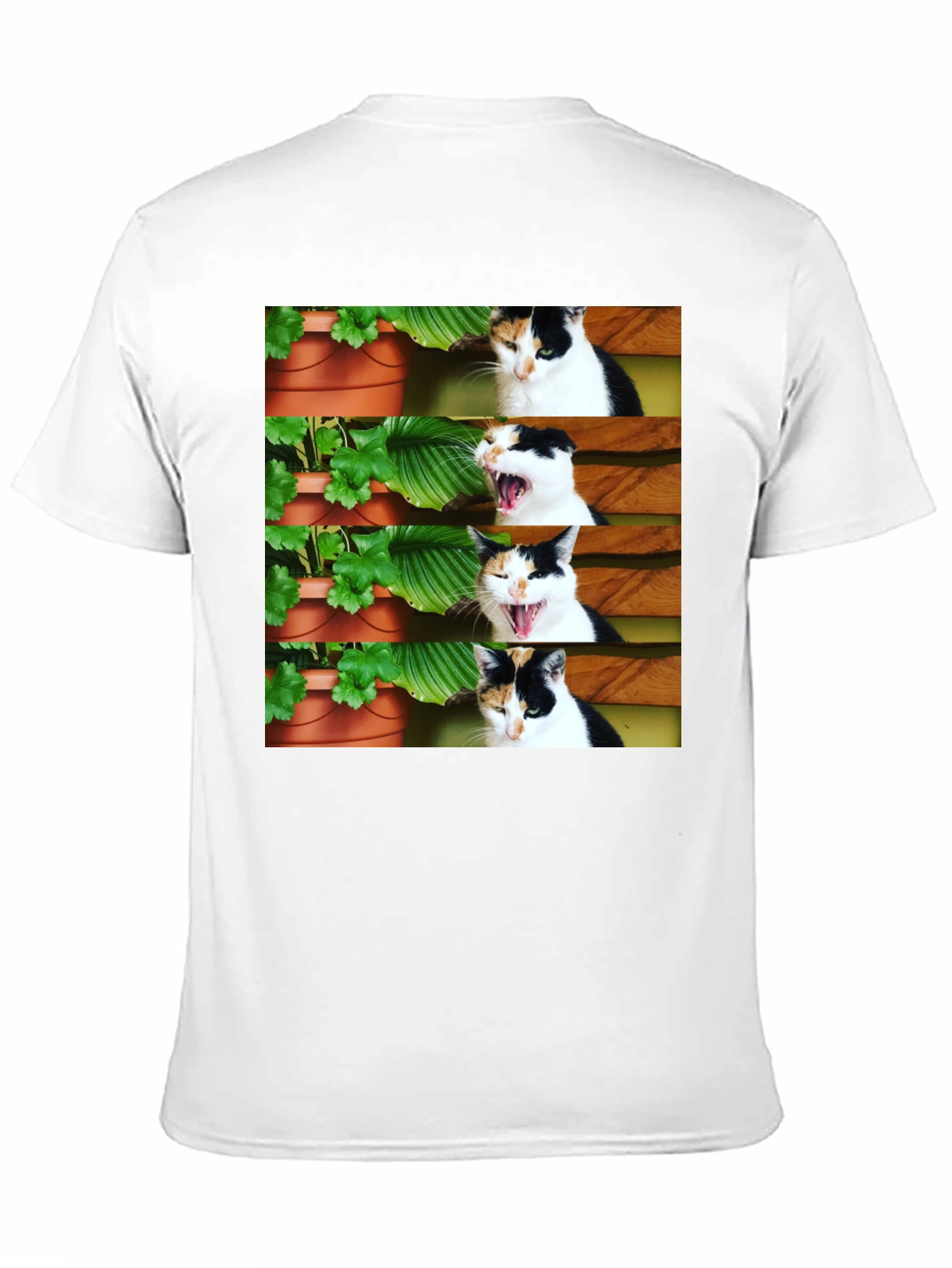 Funny Cat Yawn T-Shirt - Black Cotton Tee