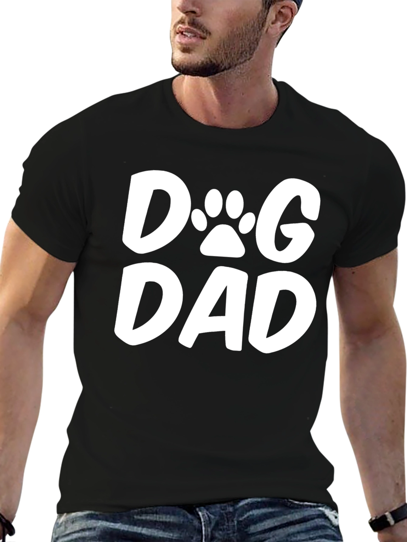 Dog Dad T-Shirt - Black Cotton Blend Tee