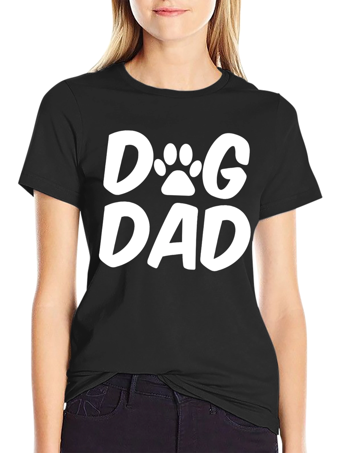 Dog Dad T-Shirt - Black Cotton Blend Tee
