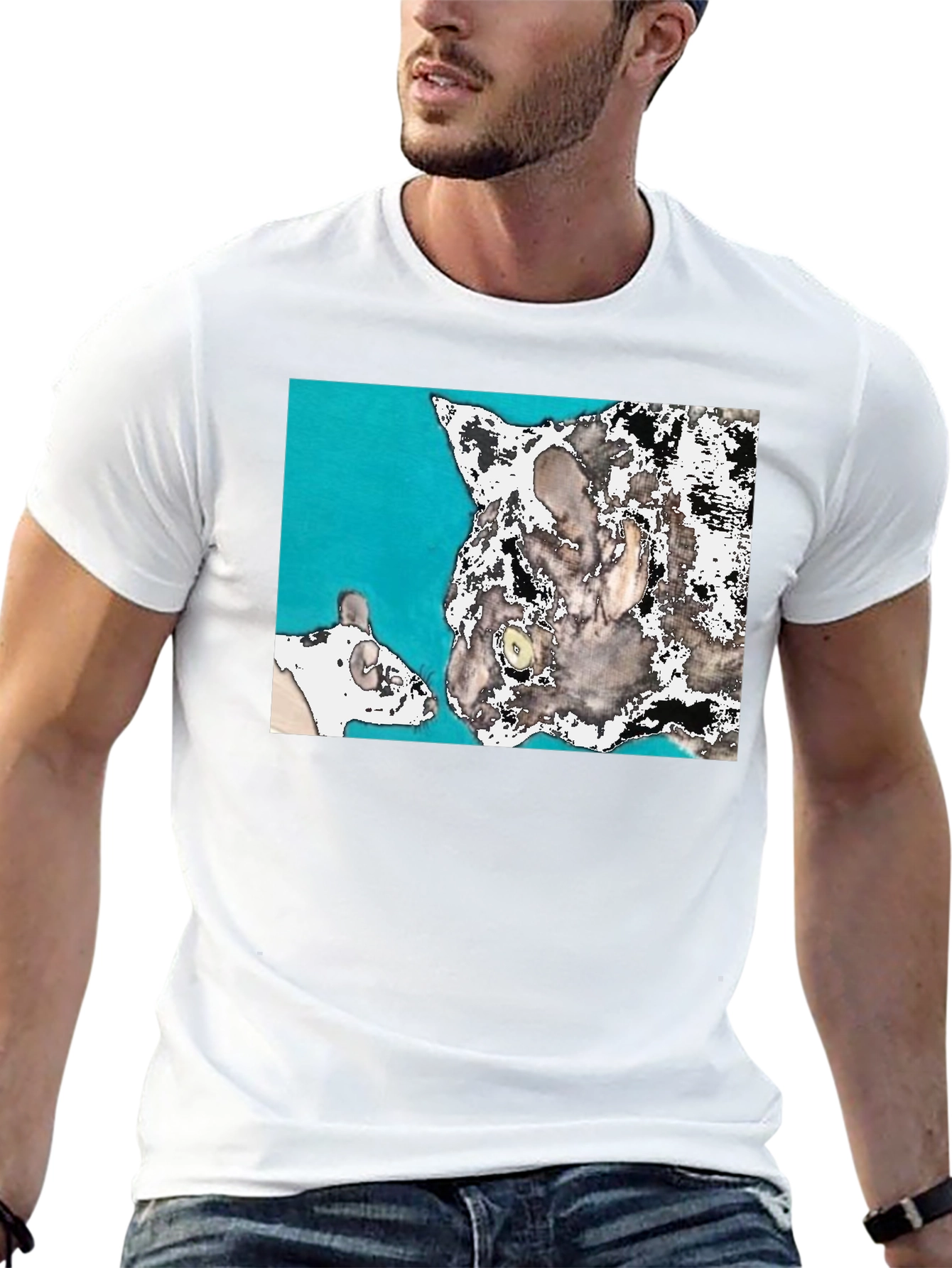 Cat & Mouse Tee - Quirky Graphic T-Shirt