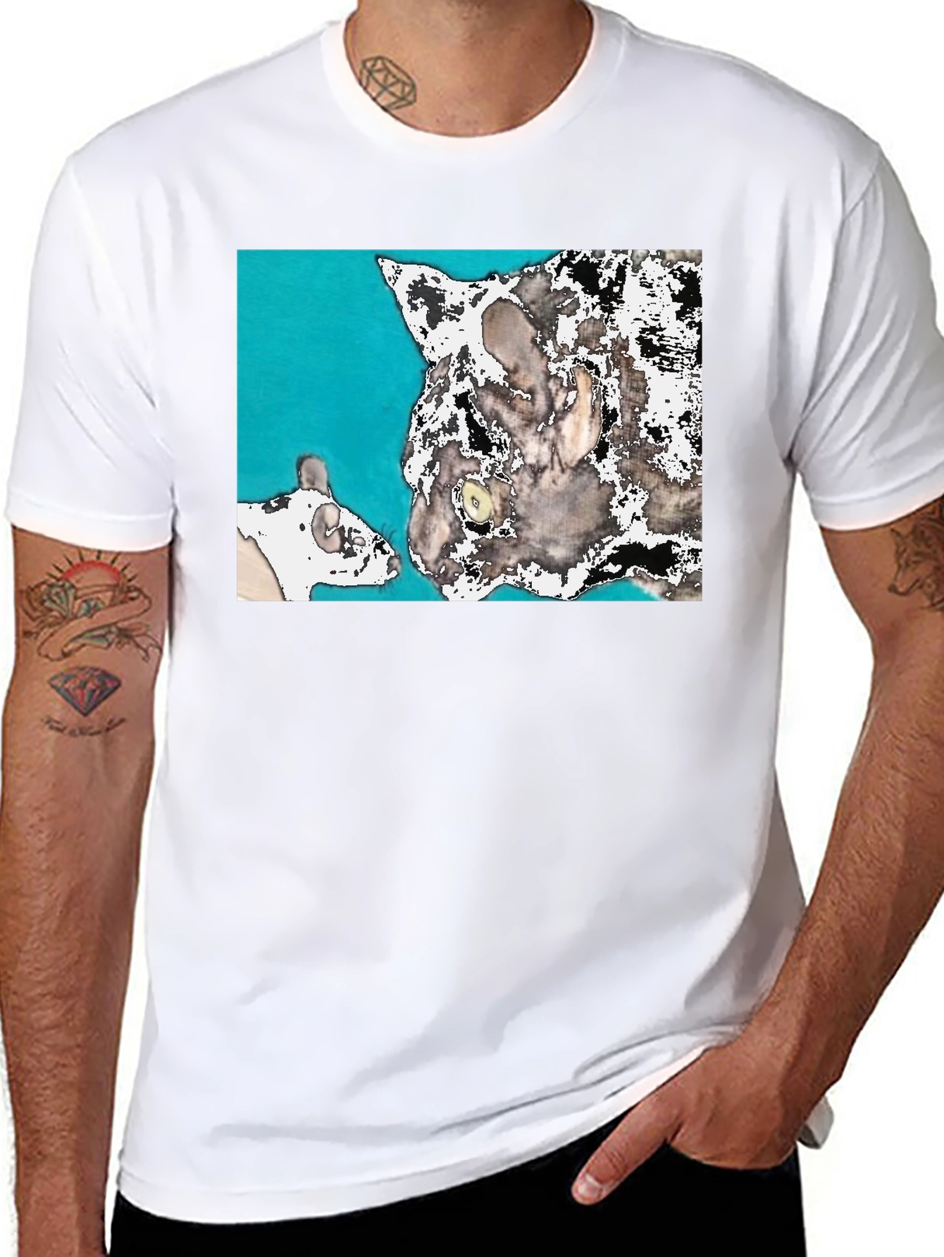 Cat & Mouse Tee - Quirky Graphic T-Shirt