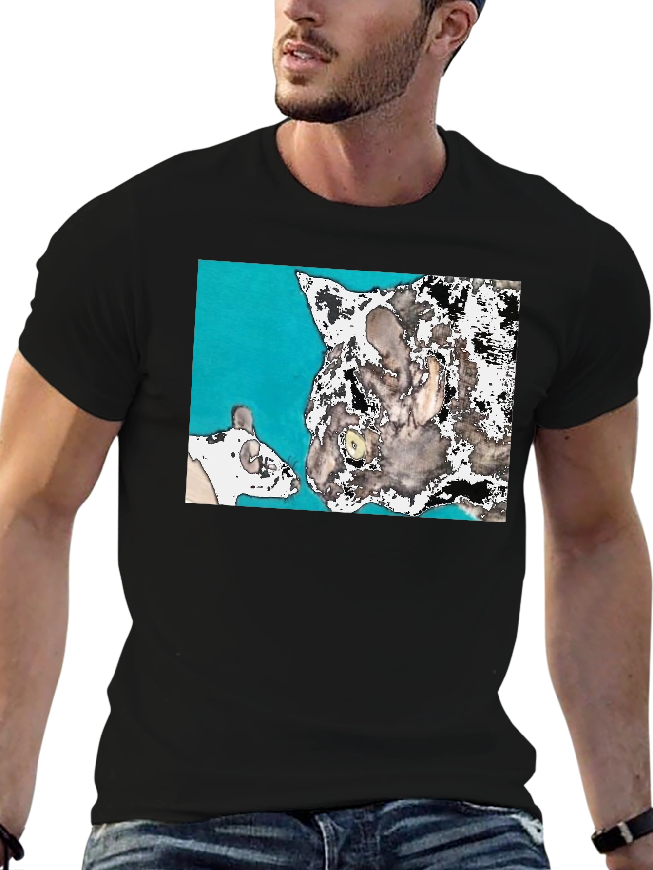 Cat & Mouse Tee - Quirky Graphic T-Shirt