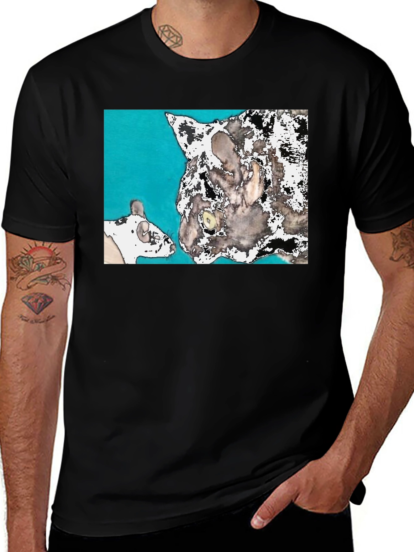Cat & Mouse Tee - Quirky Graphic T-Shirt