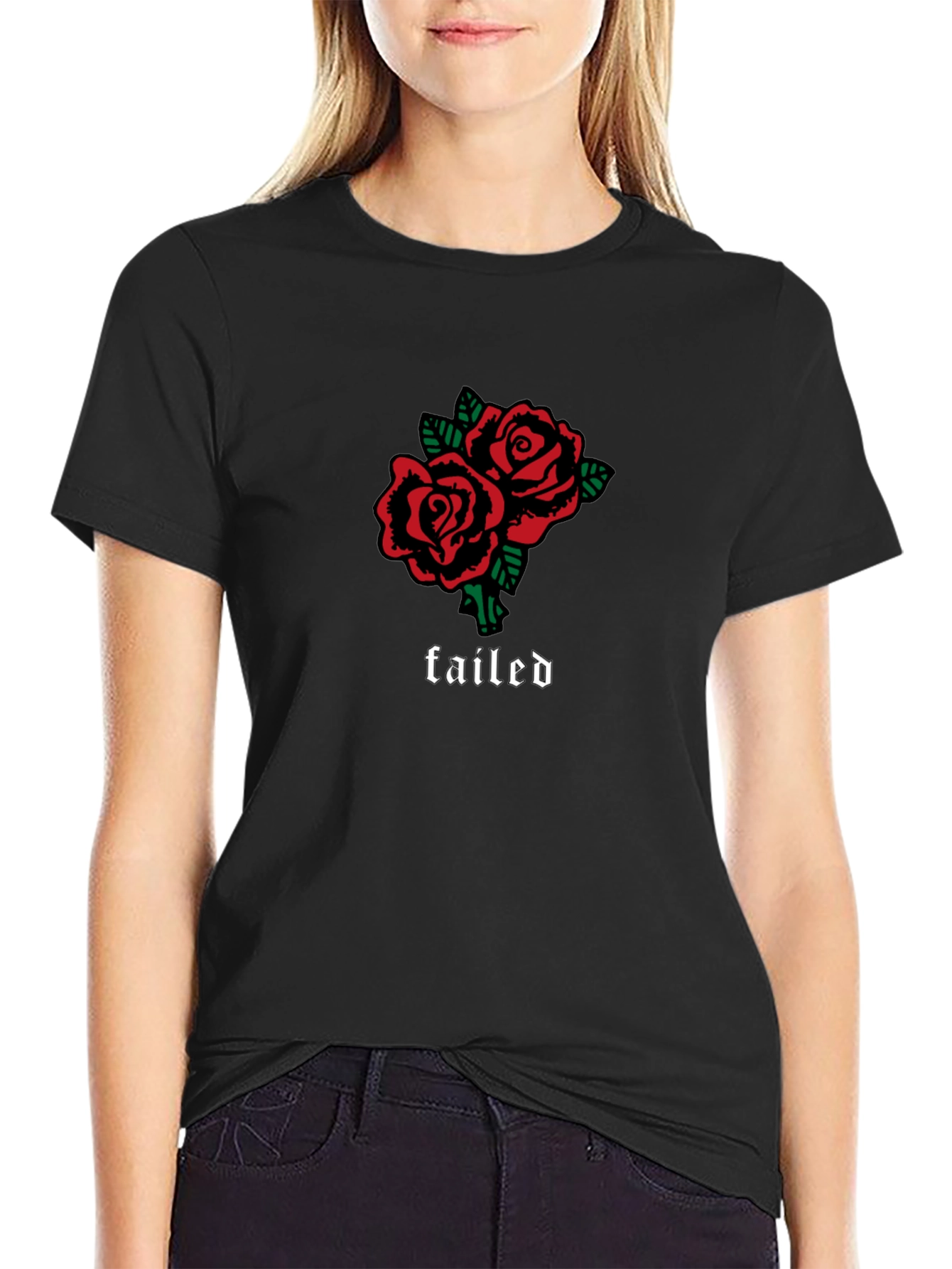 Failed Roses Graphic Tee - Black