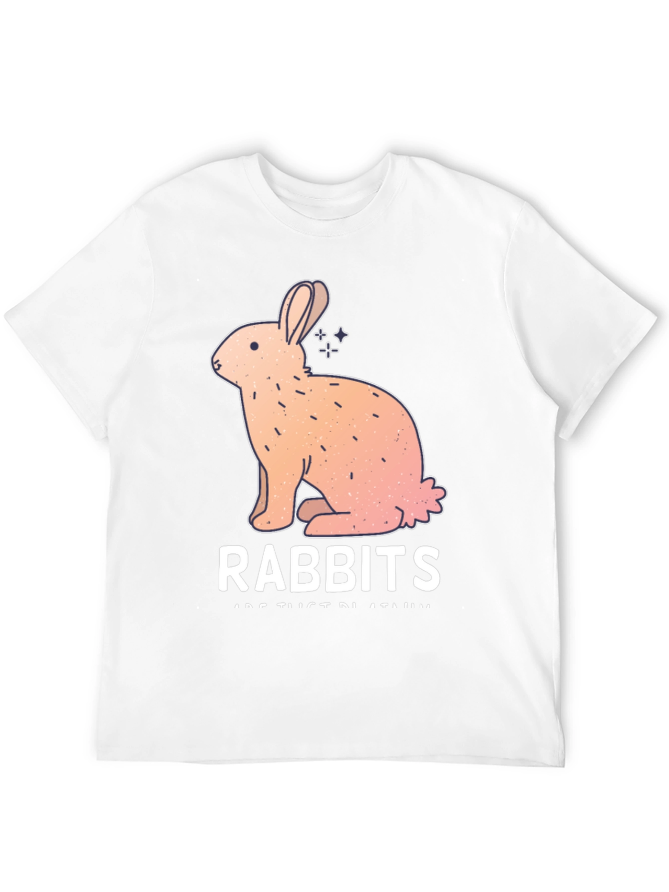 Rabbit Graphic Print Black T-Shirt