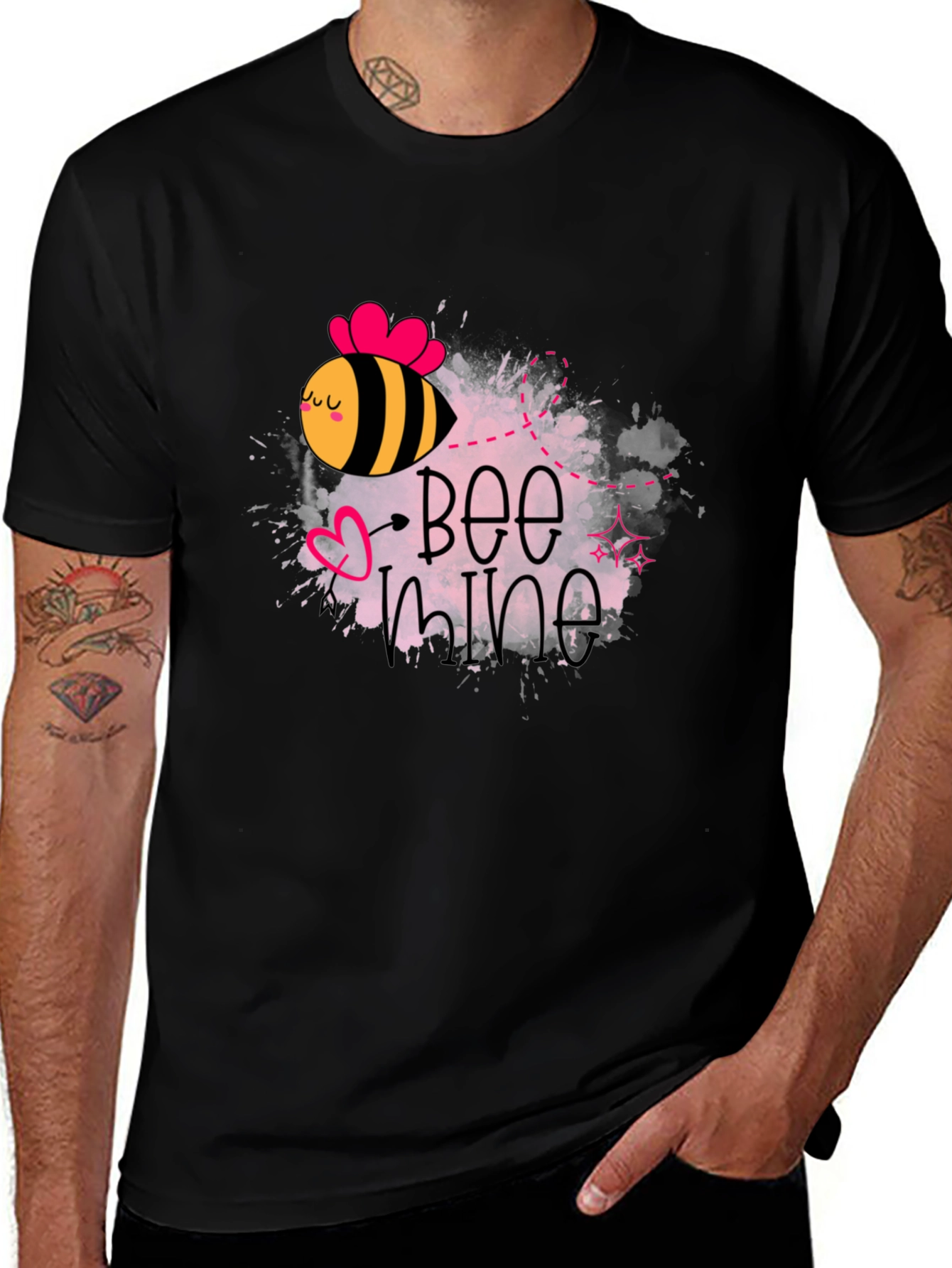 Bee Mine Valentines Day Graphic T-Shirt